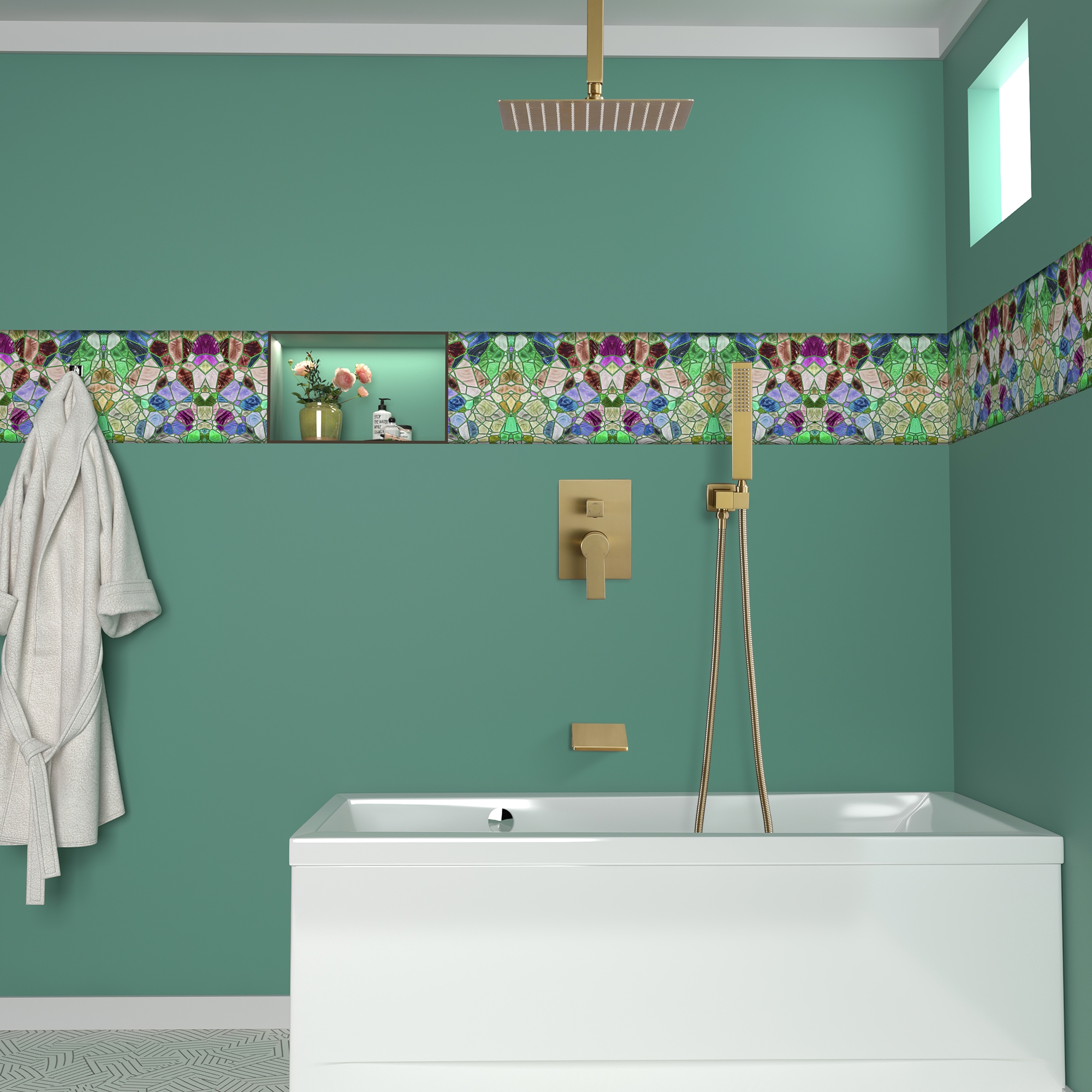 10-inch/12inch Rain Shower System With Handeld & Tub Spout