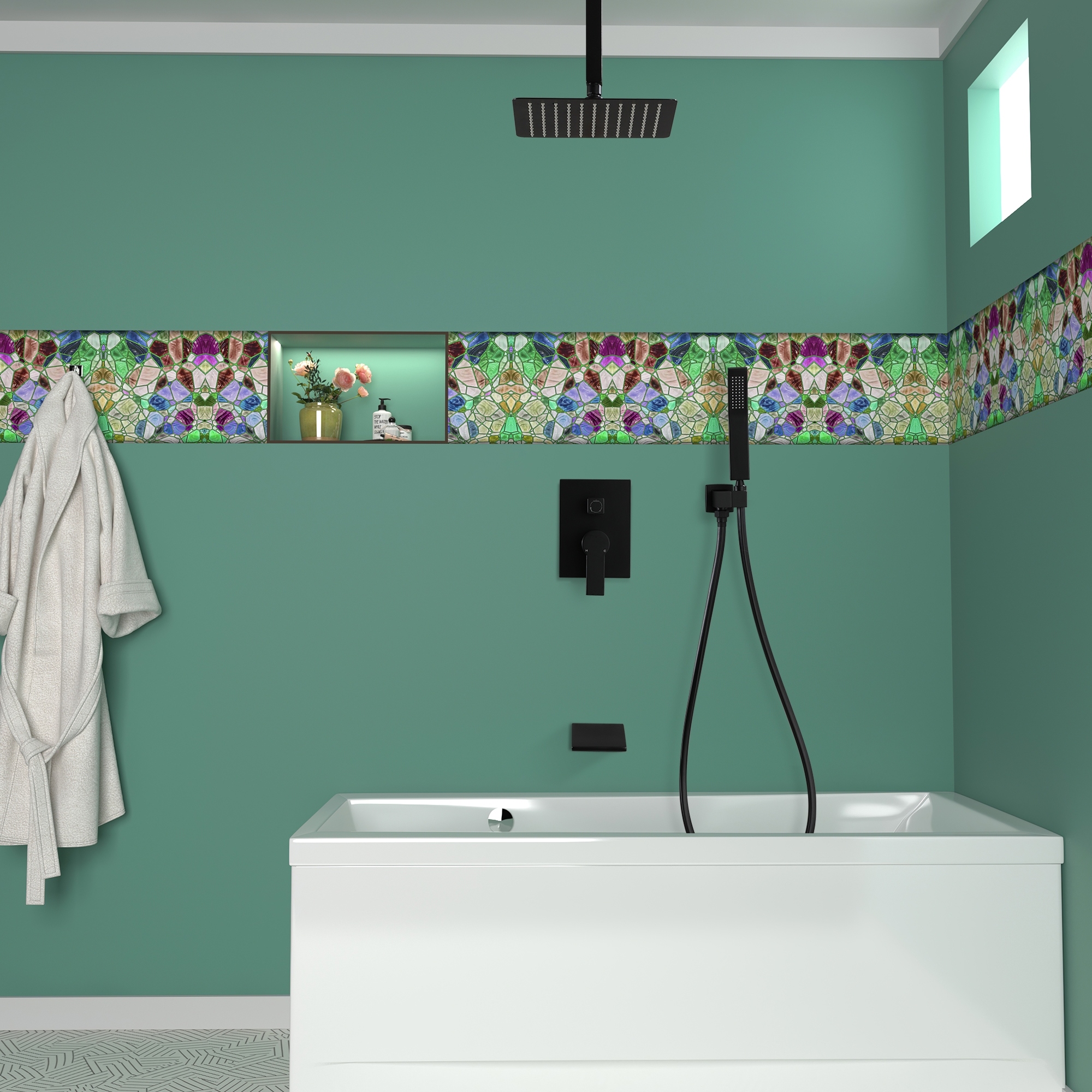 10-inch/12inch Rain Shower System With Handeld & Tub Spout