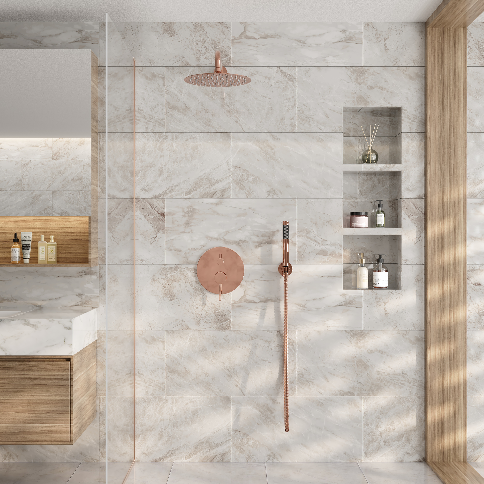 10" High-Pressure Round Shower System with Pressure Balance Valve