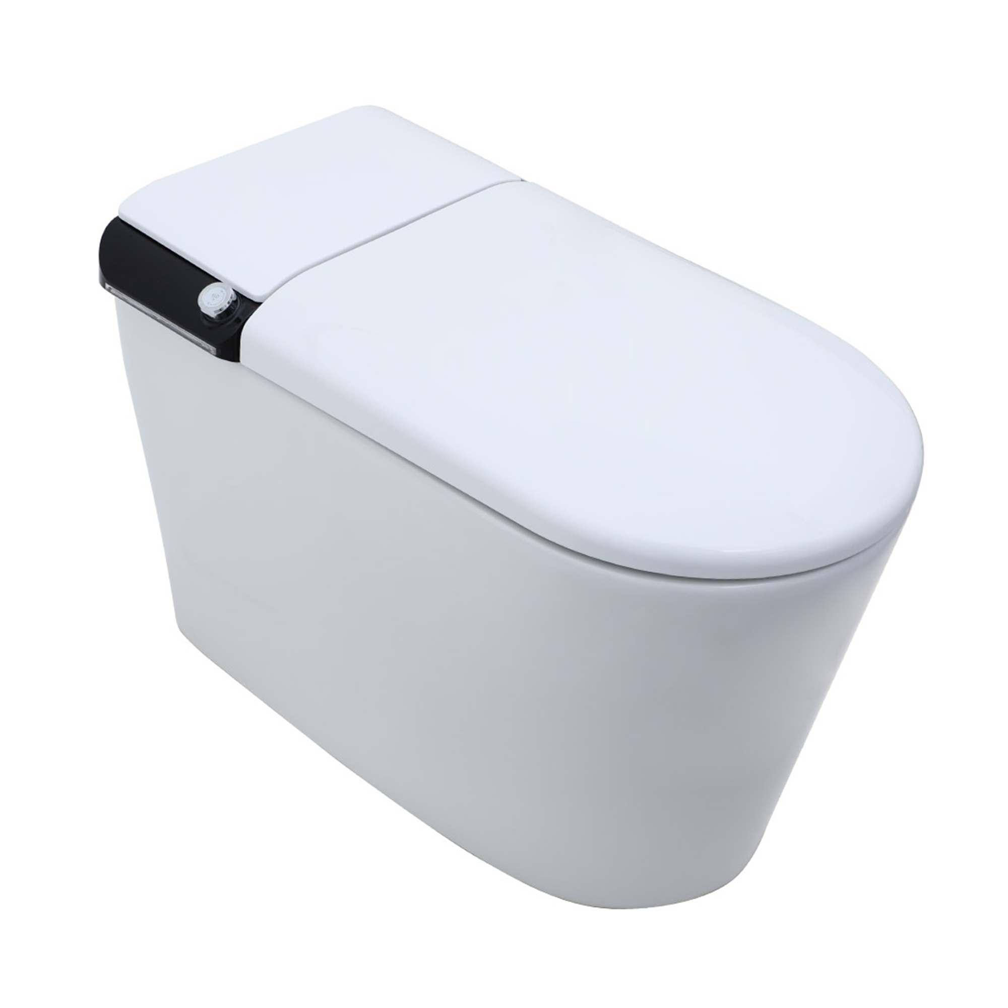 White Electric Smart Bidet Toilet with Foot Sensor Flush 1.28 GPF