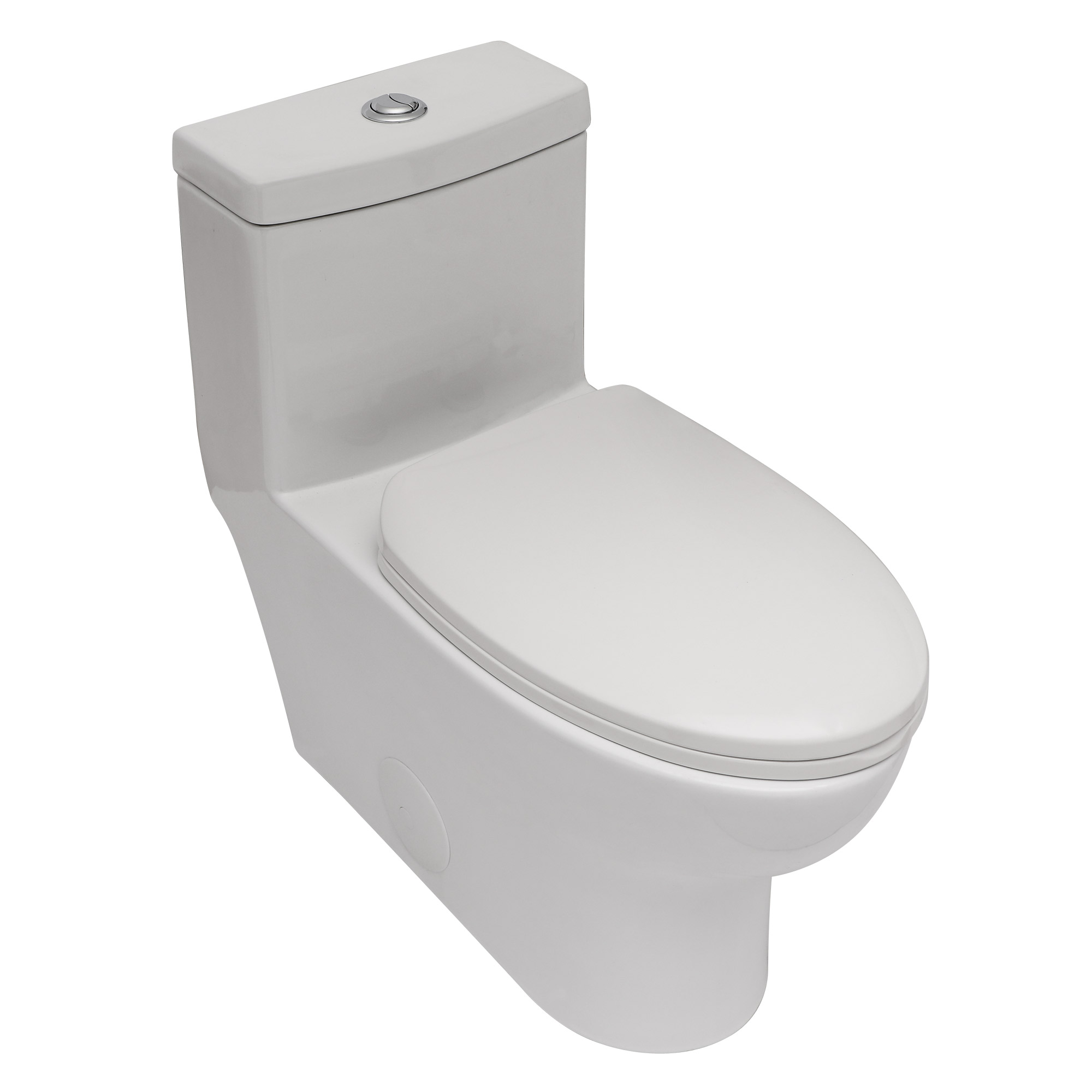 White Elongated One-Piece Toilet with Dual Flush and Seat Included