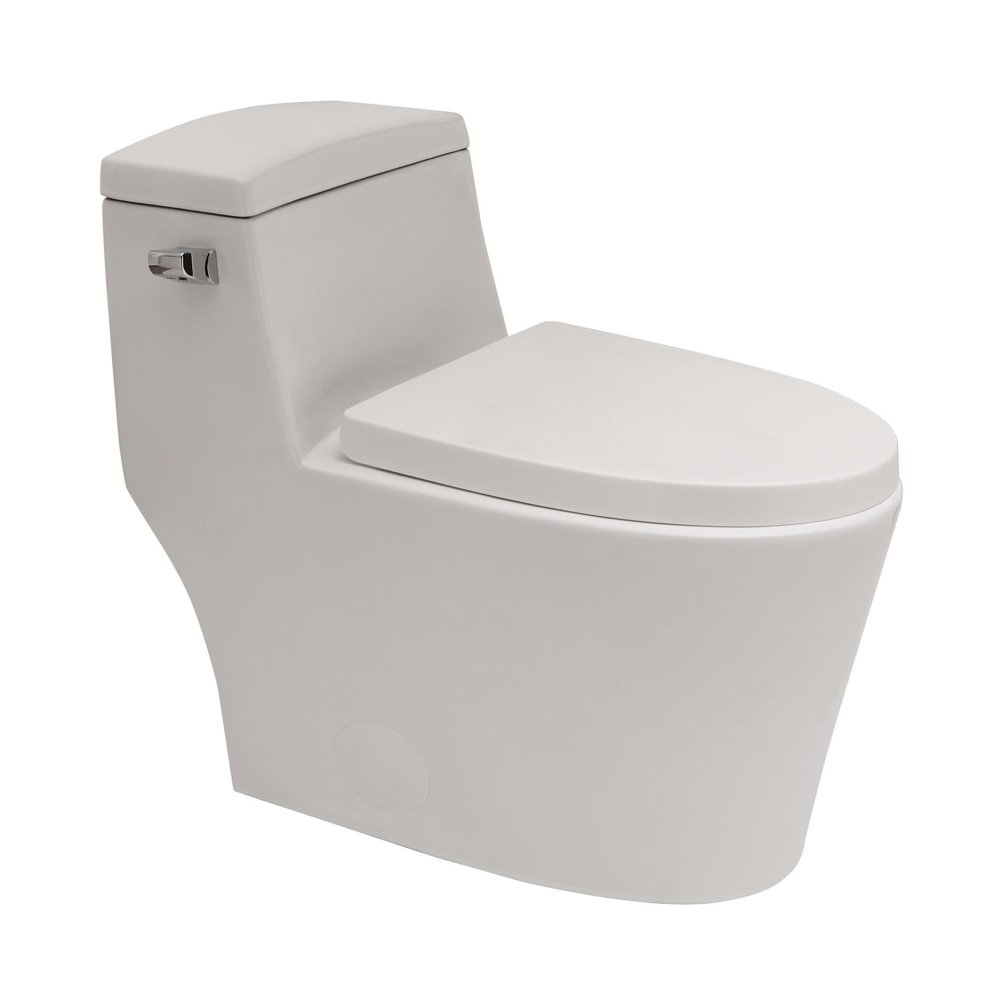 Floor-Mounted Elongated Ceramic Toilet with Seat 1.28 GPF Single Flush