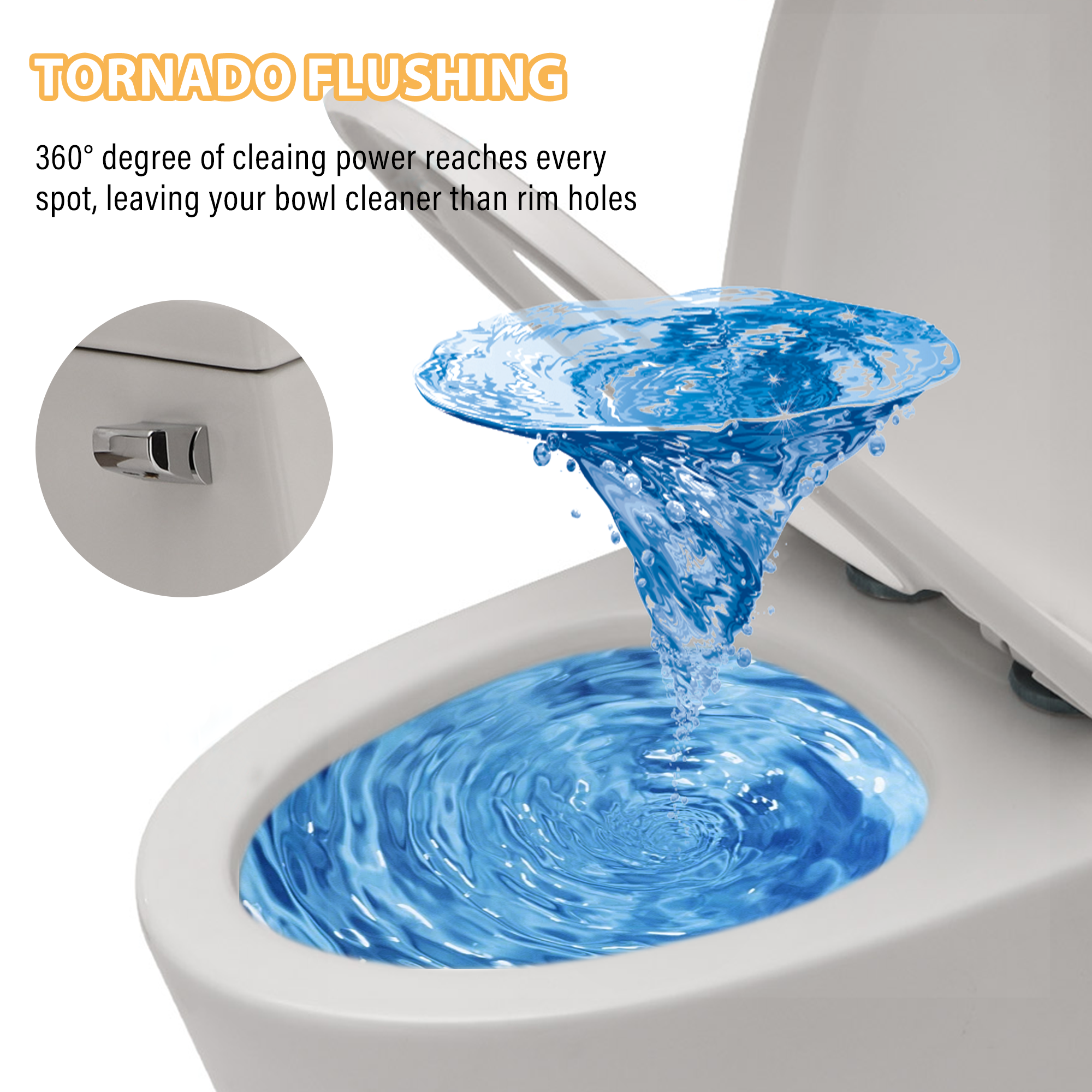 Floor-Mounted Elongated Ceramic Toilet with Seat 1.28 GPF Single Flush