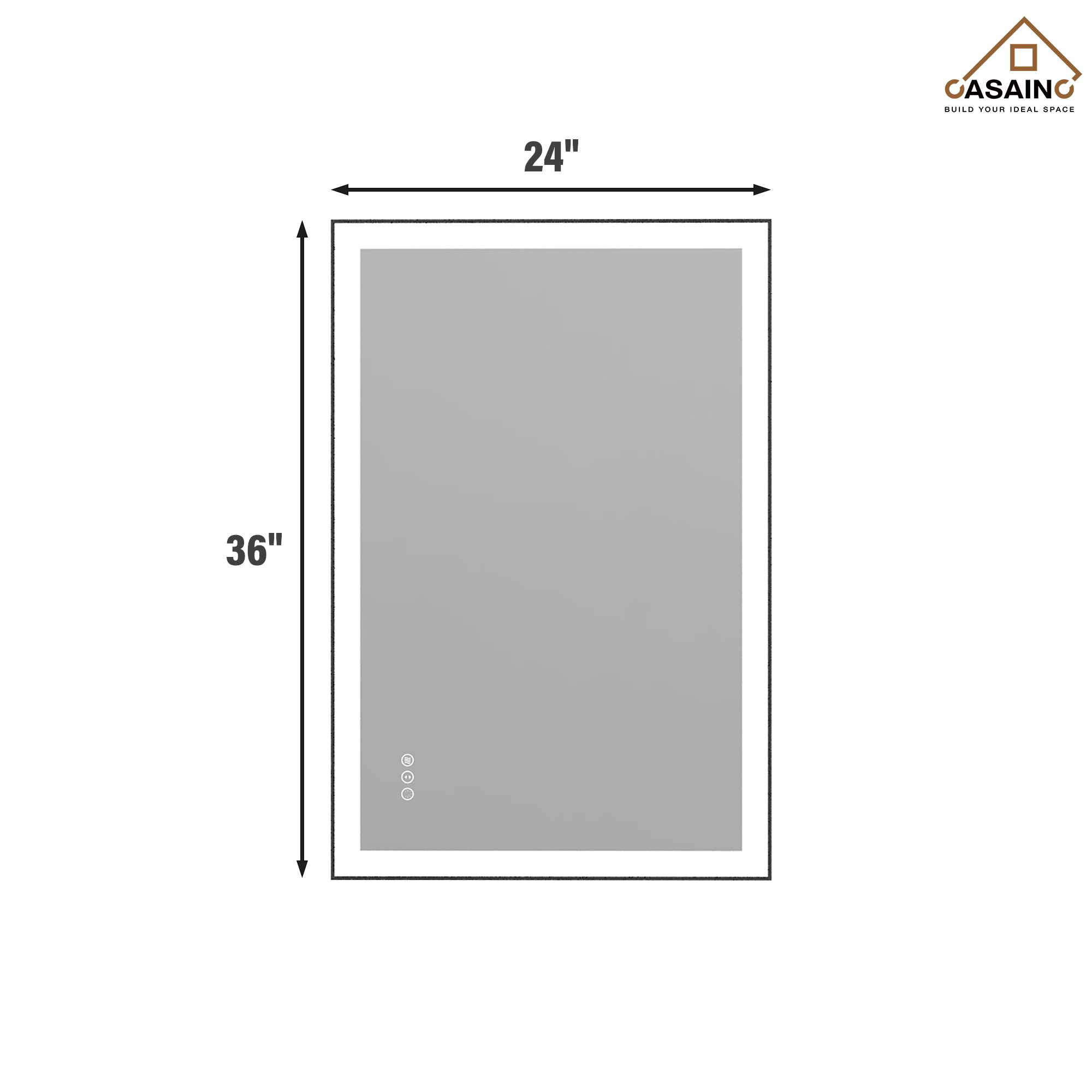 Tempered Glass LED Mirror with Aluminum Frame for Bathroom Vanity