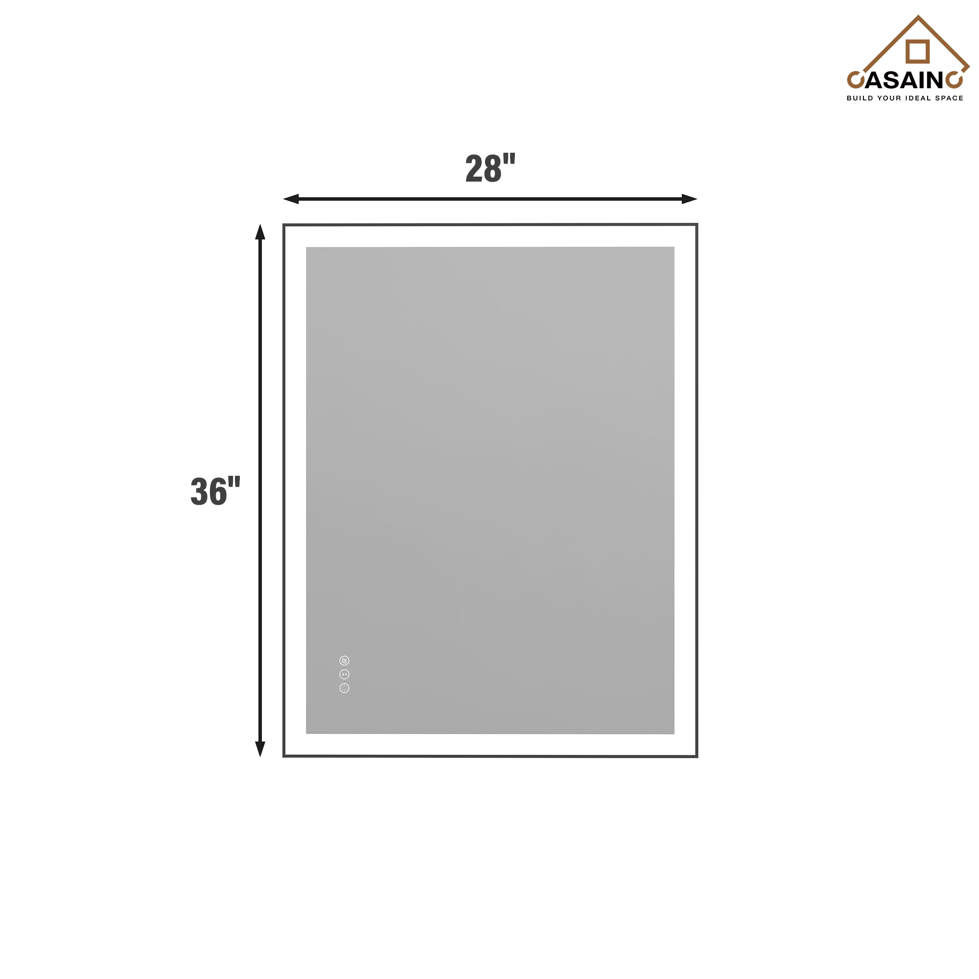 Tempered Glass LED Mirror with Aluminum Frame for Bathroom Vanity