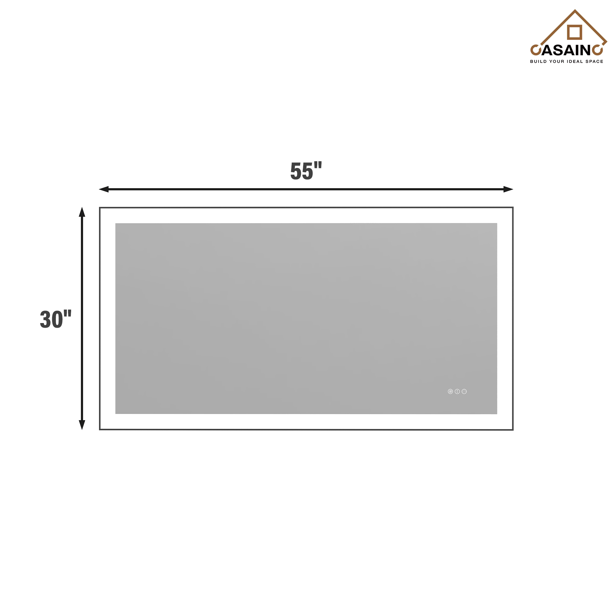 Tempered Glass LED Mirror with Aluminum Frame for Bathroom Vanity