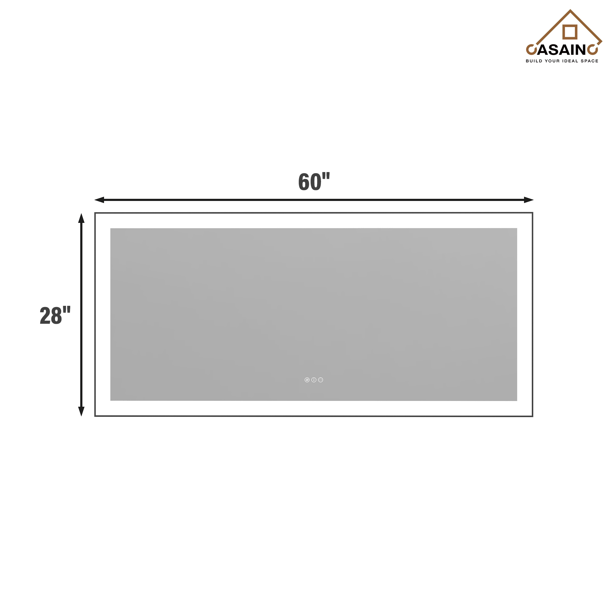 Tempered Glass LED Mirror with Aluminum Frame for Bathroom Vanity