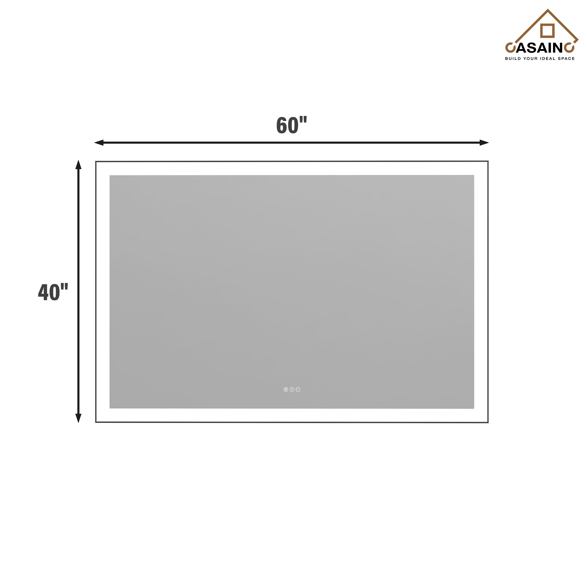 Tempered Glass LED Mirror with Aluminum Frame for Bathroom Vanity