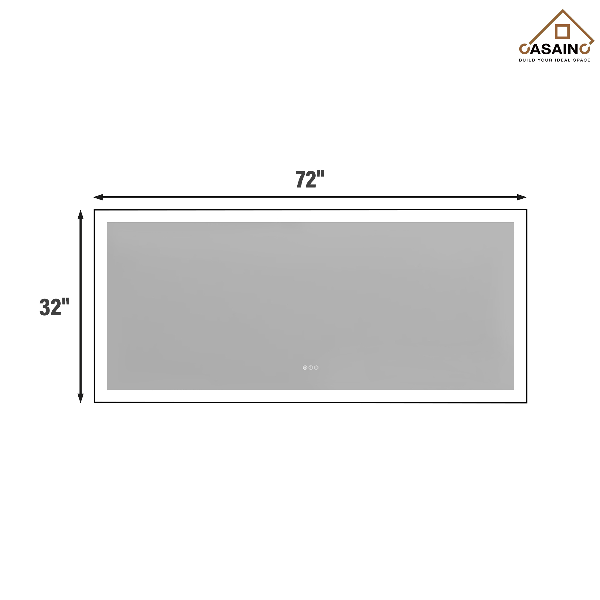 Tempered Glass LED Mirror with Aluminum Frame for Bathroom Vanity