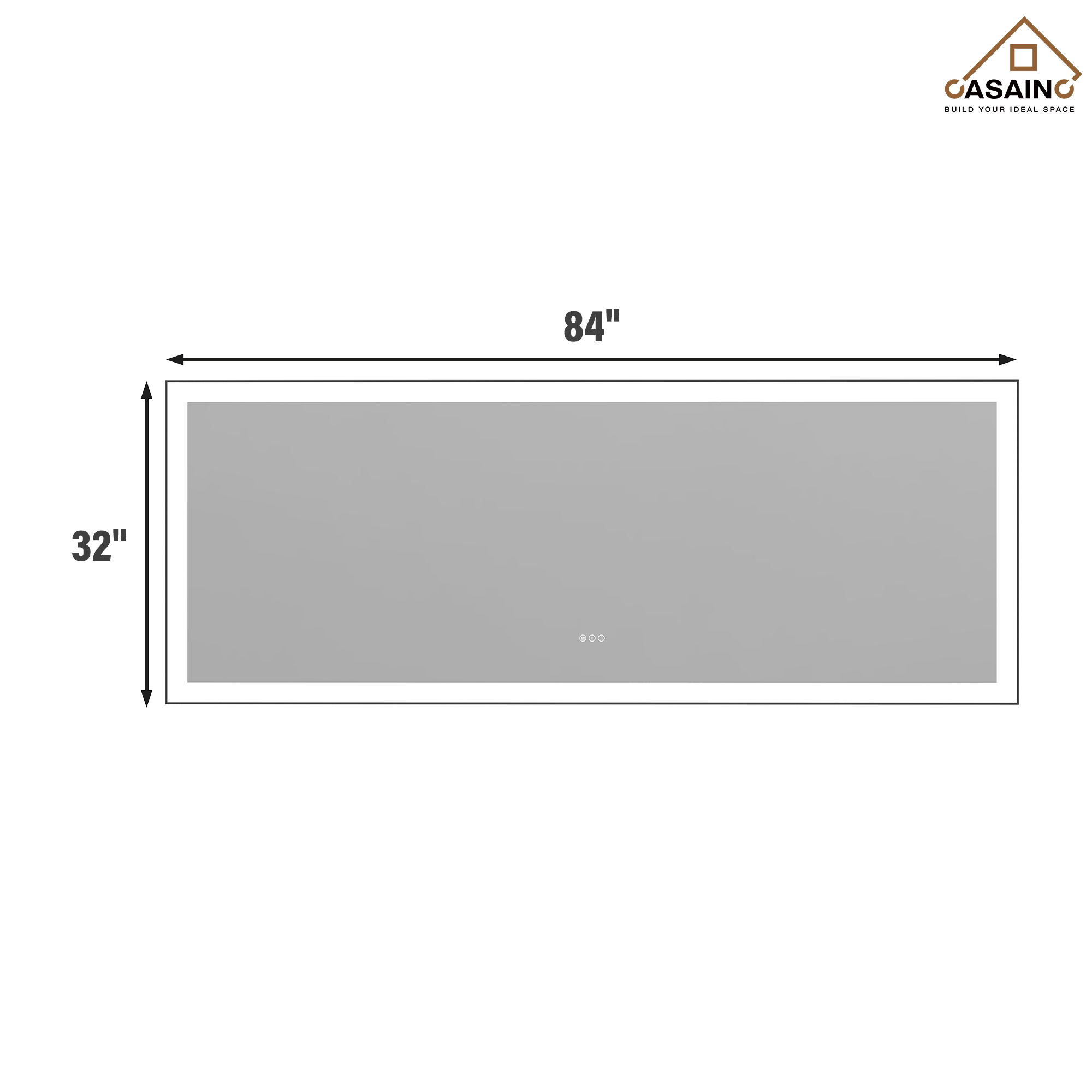 Tempered Glass LED Mirror with Aluminum Frame for Bathroom Vanity