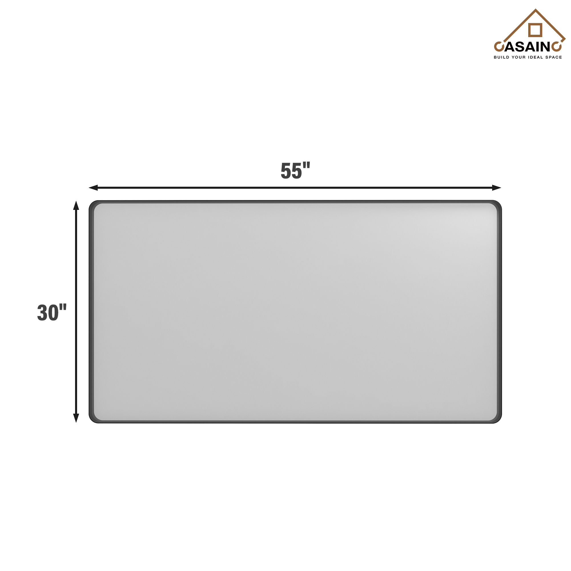 Wall-Mounted Vanity Mirror with Matte Black Metal Frame