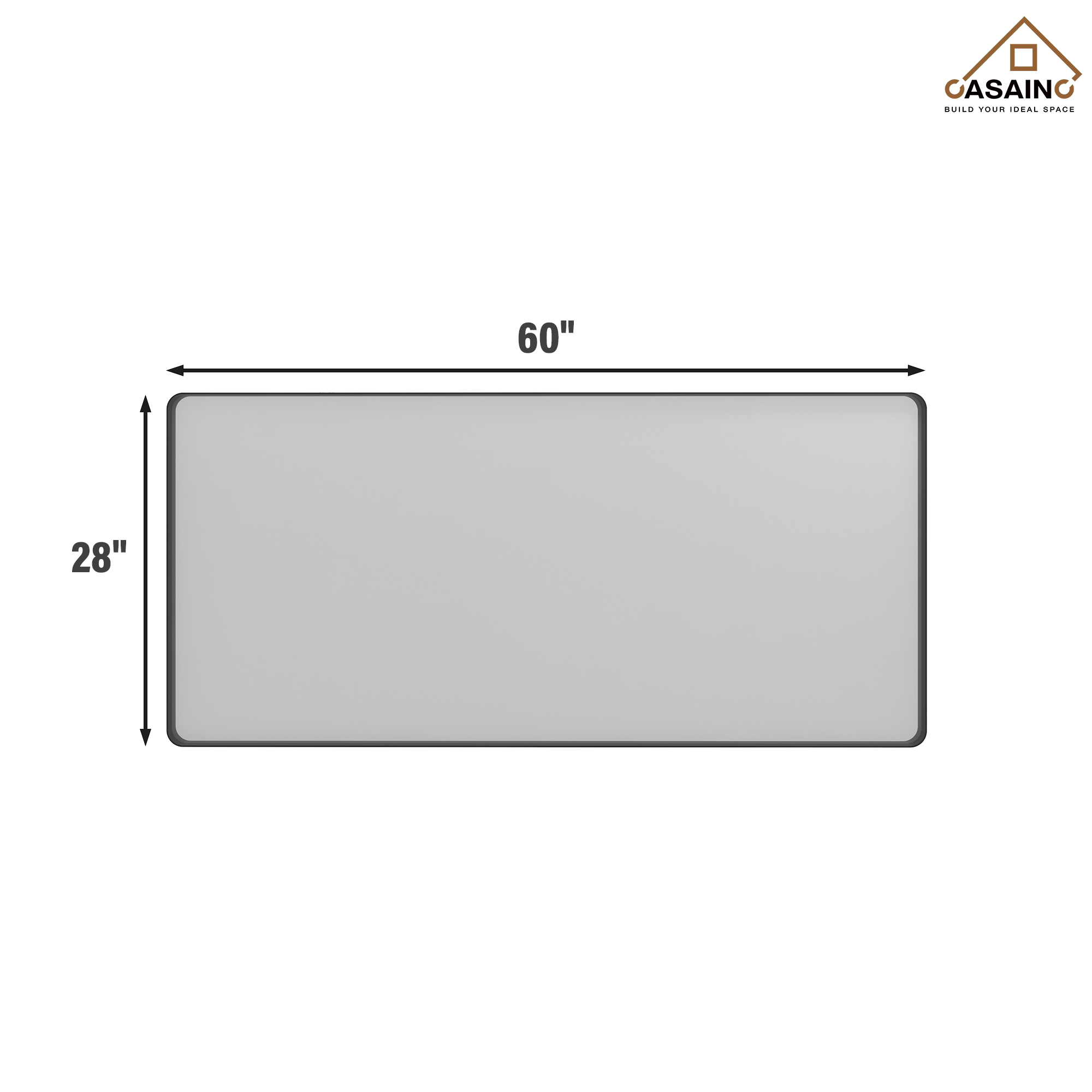 Wall-Mounted Vanity Mirror with Matte Black Metal Frame