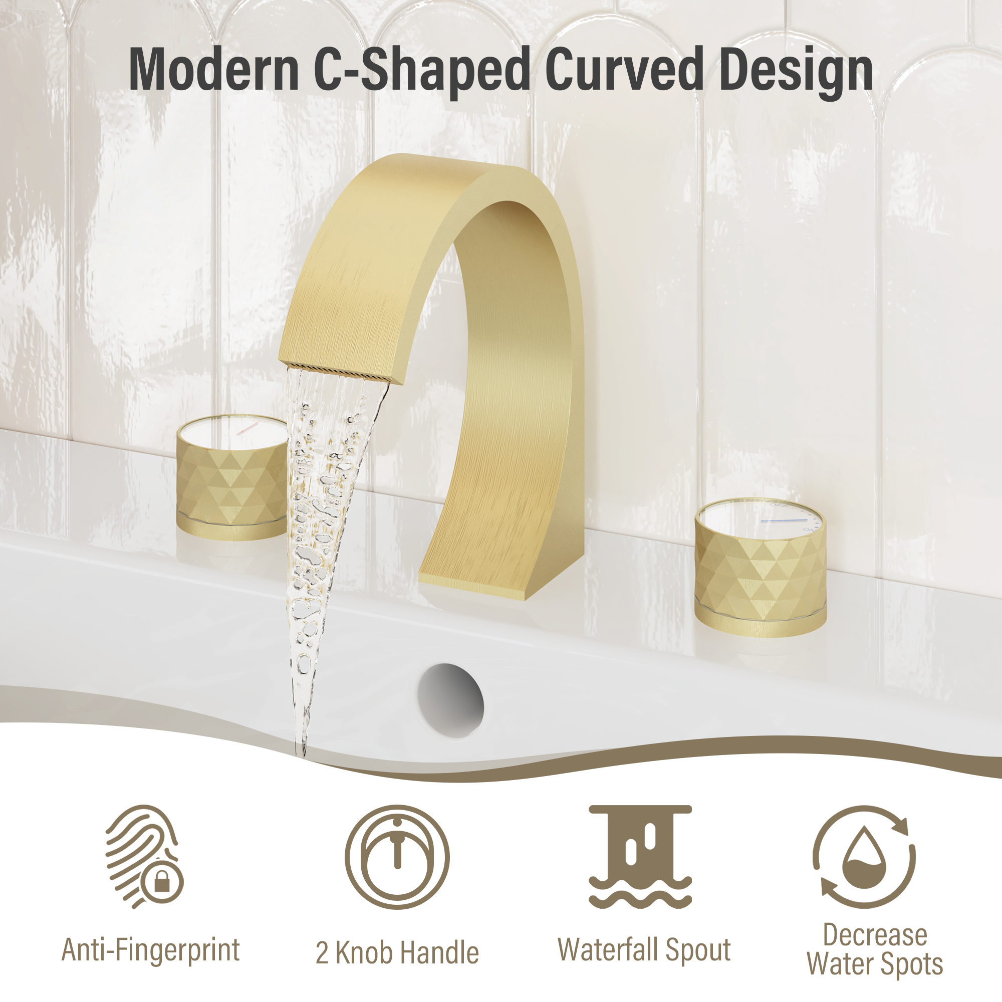Modern Design 2-Handle Centerset Bathroom Faucet with Pop-up Drain