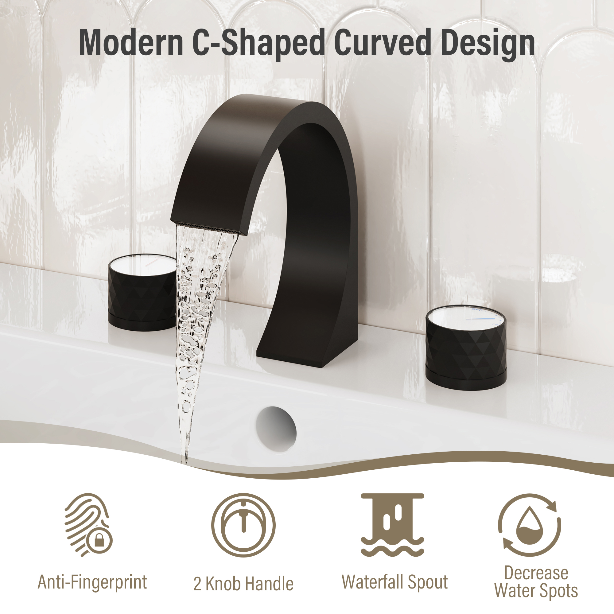 Modern Design 2-Handle Centerset Bathroom Faucet with Pop-up Drain
