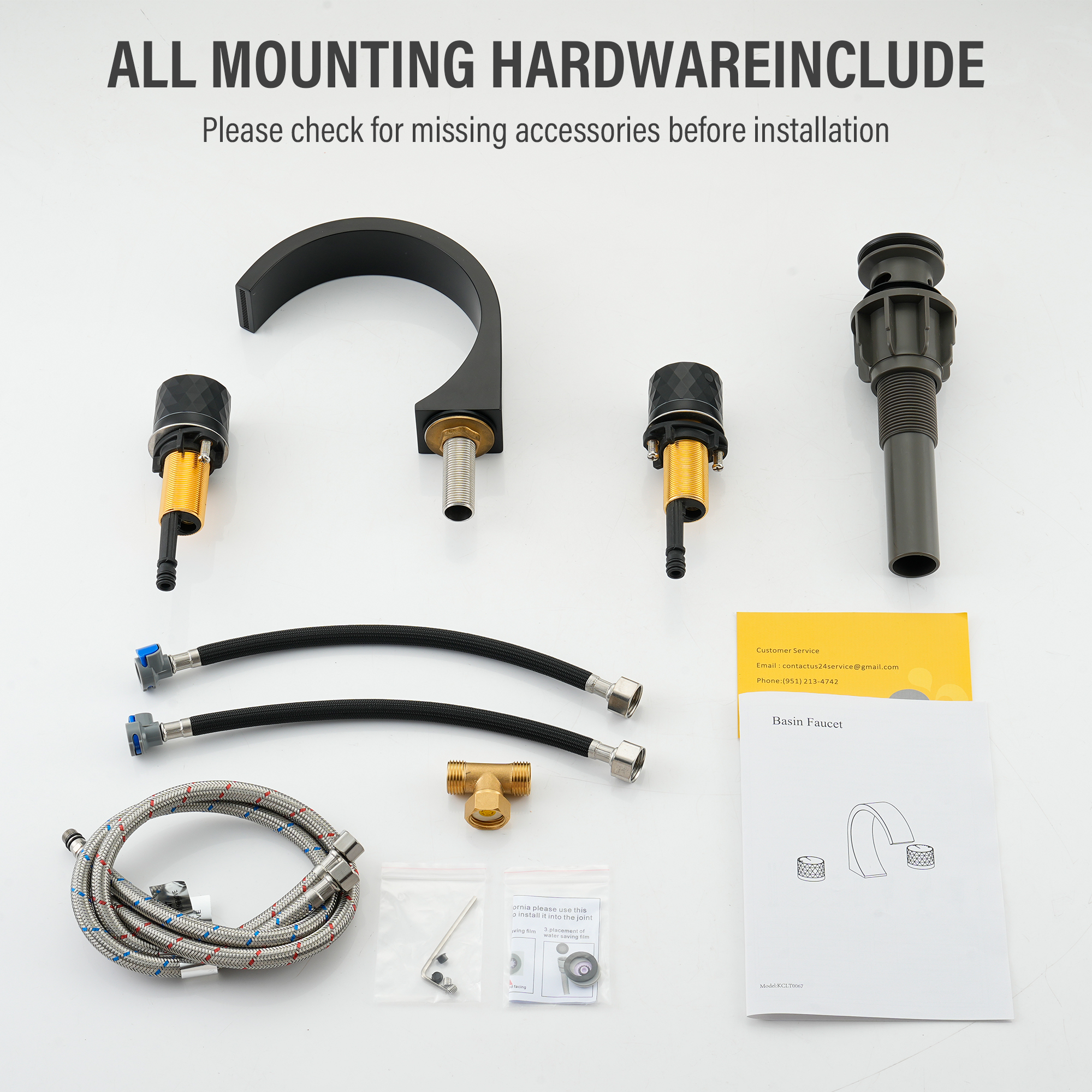 Modern Design 2-Handle Centerset Bathroom Faucet with Pop-up Drain