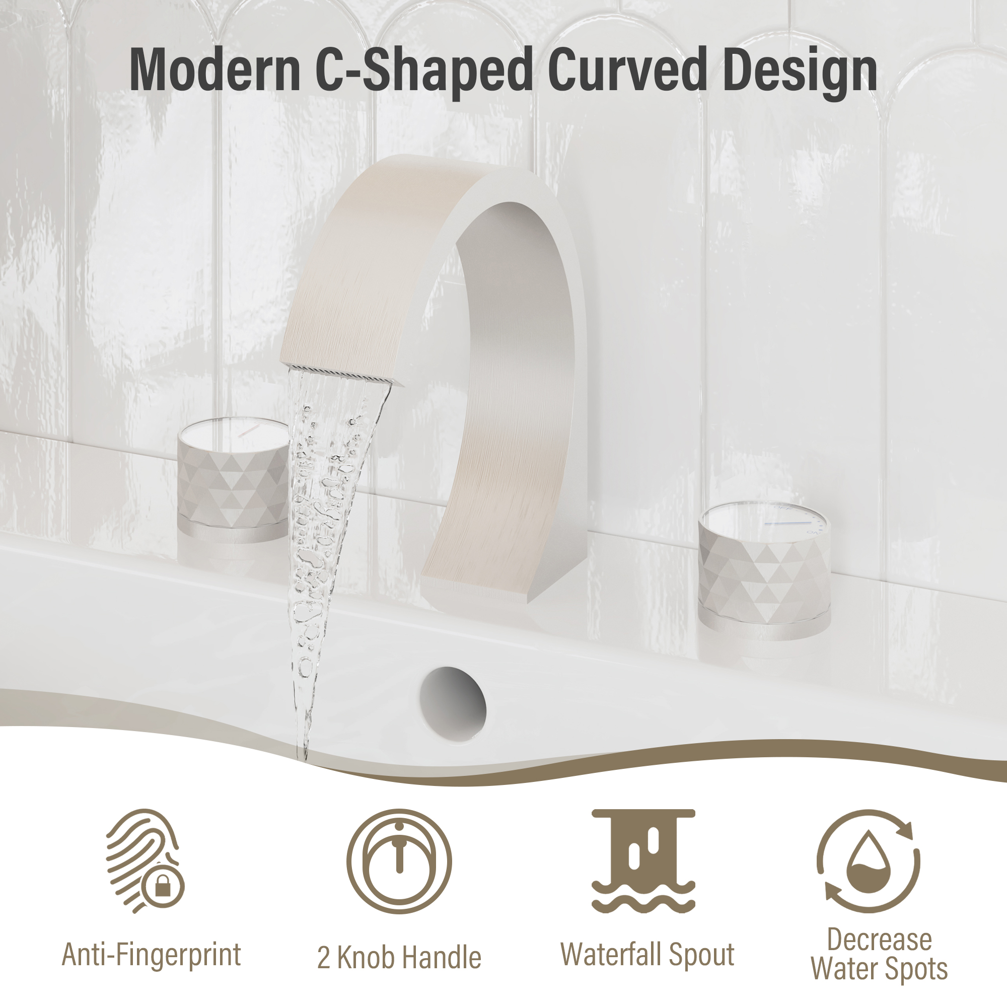 Modern Design 2-Handle Centerset Bathroom Faucet with Pop-up Drain