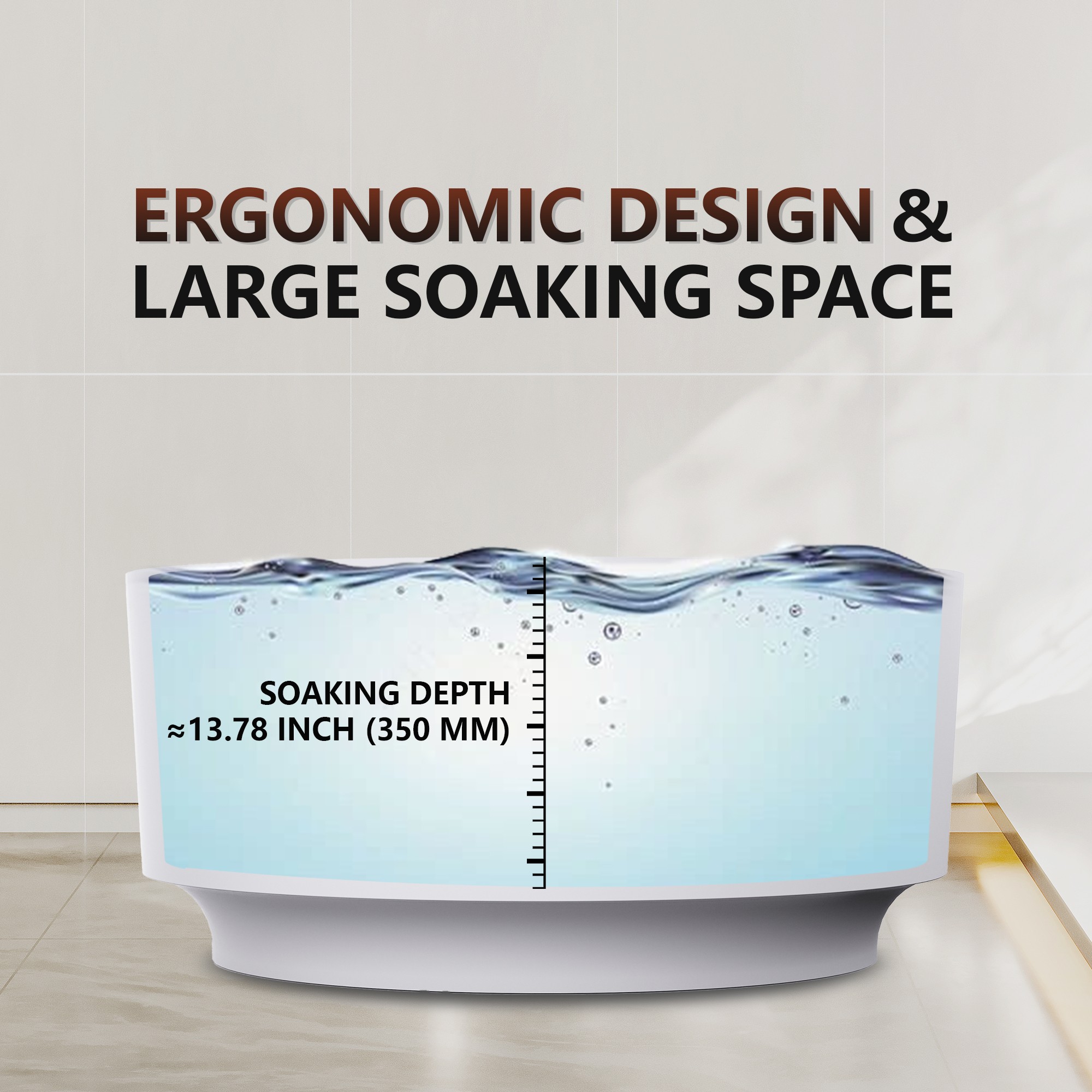 49" Round Solid Surface Freestanding Soaking Bathtub for Family Relaxation