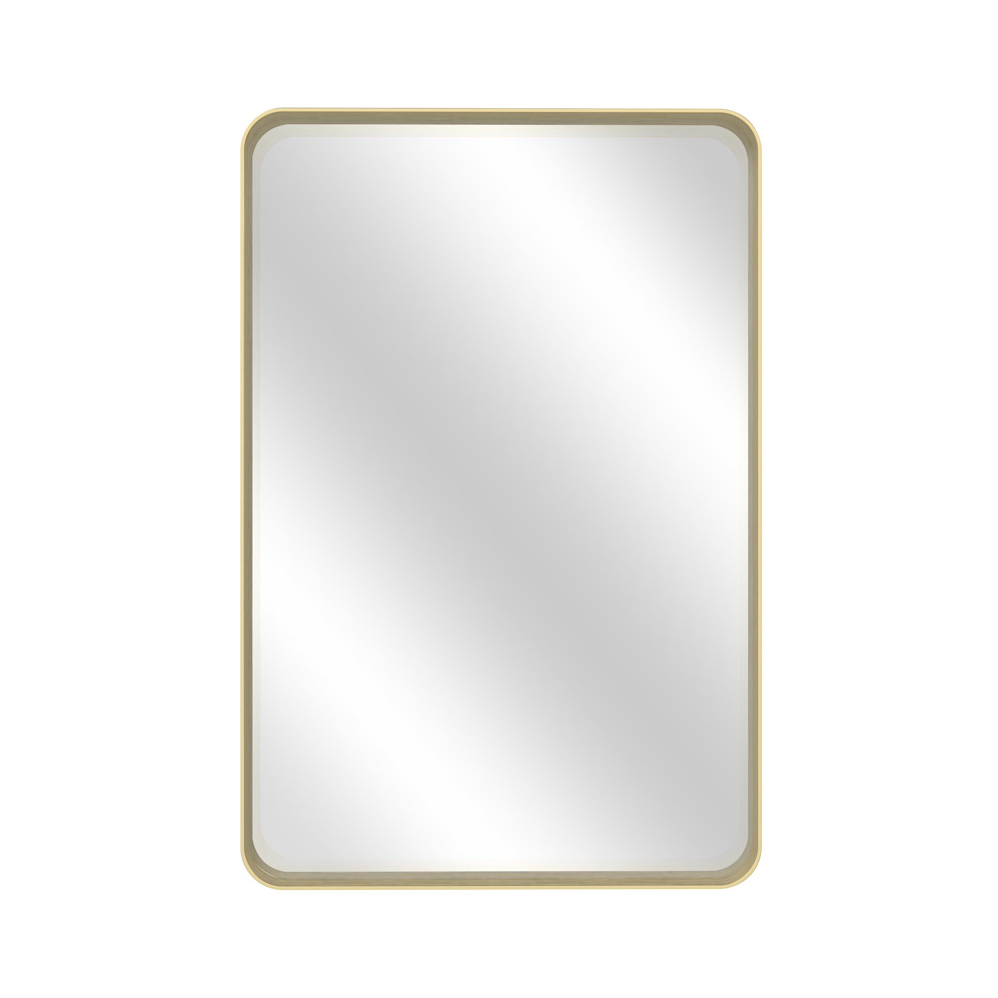 Tempered Glass Wall-Mounted Mirror with Gold Metal Frame