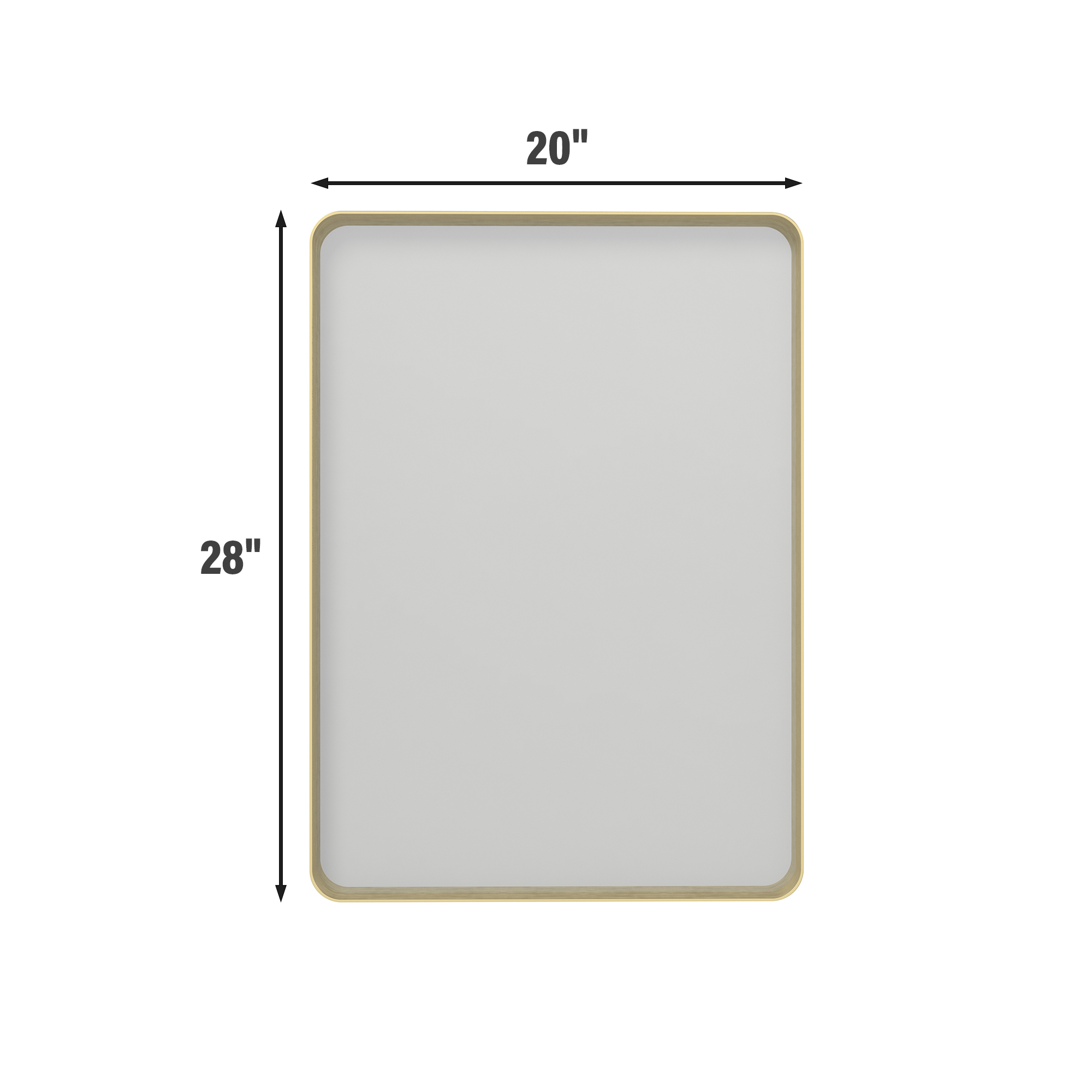 Tempered Glass Wall-Mounted Mirror with Gold Metal Frame