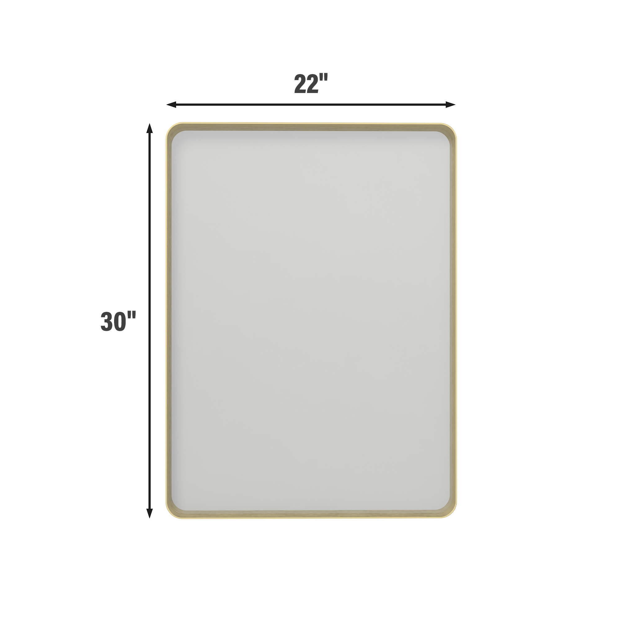 Tempered Glass Wall-Mounted Mirror with Gold Metal Frame