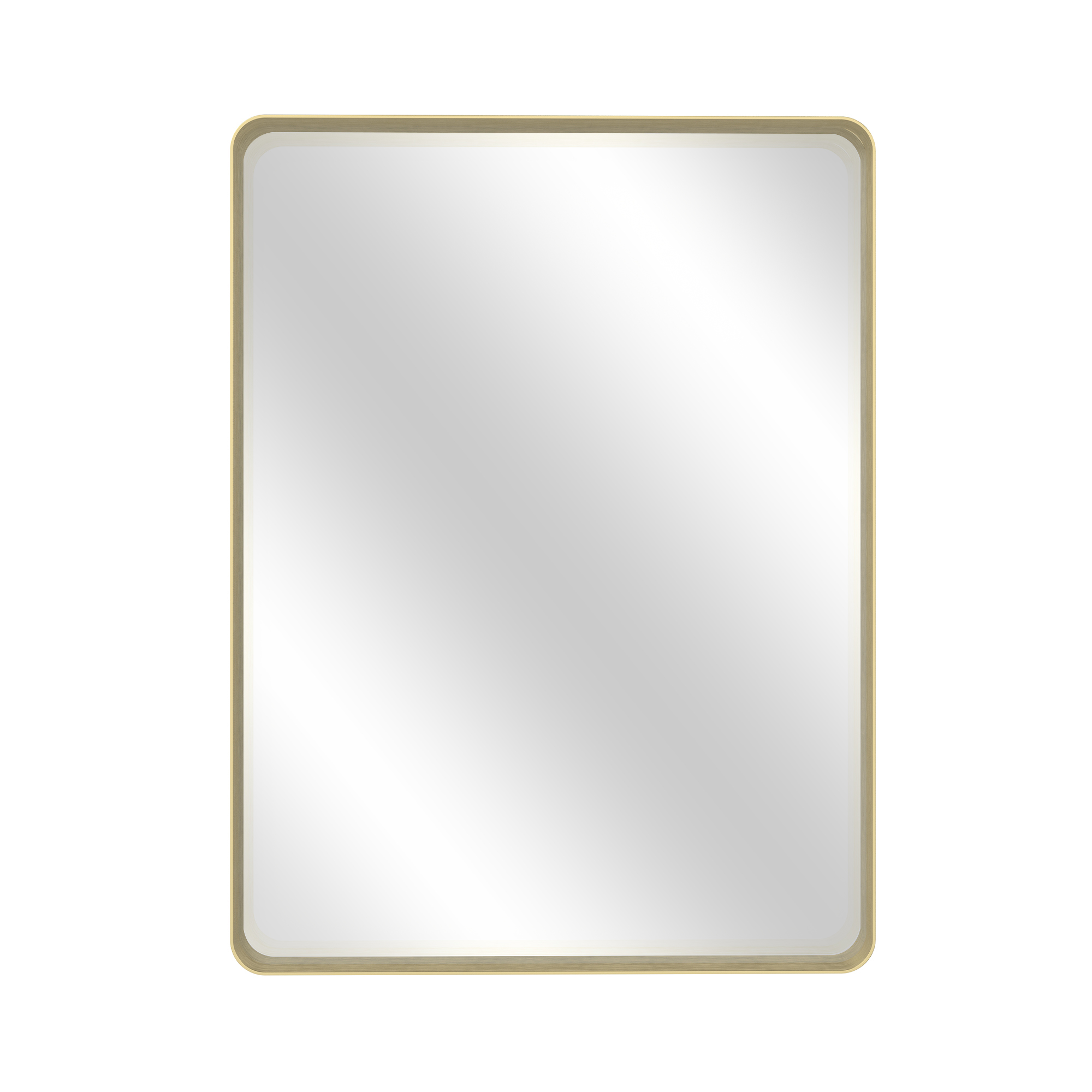 Tempered Glass Wall-Mounted Mirror with Gold Metal Frame