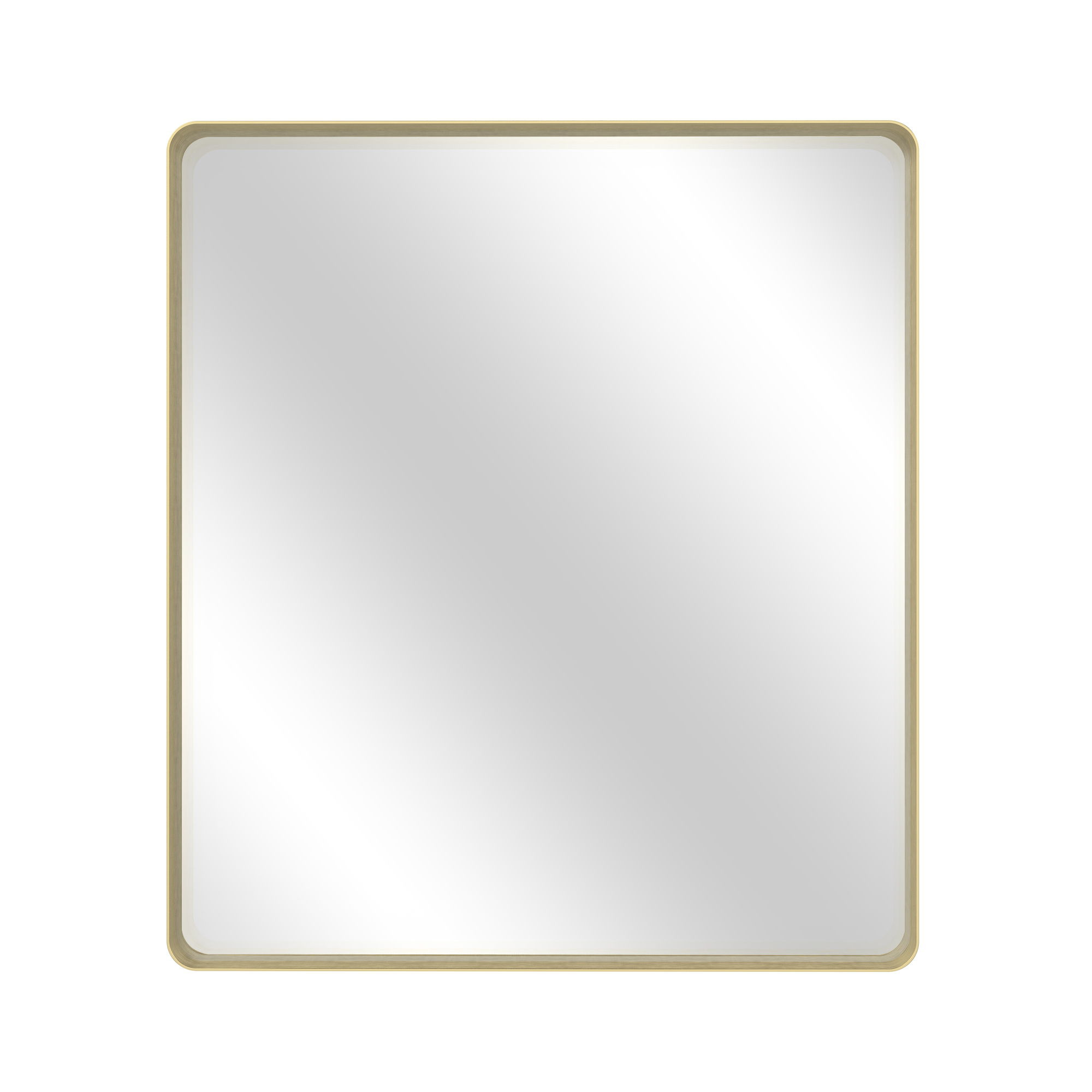 Tempered Glass Wall-Mounted Mirror with Gold Metal Frame