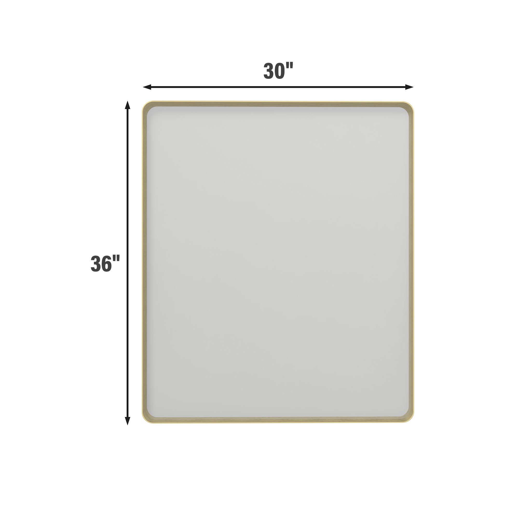 Tempered Glass Wall-Mounted Mirror with Gold Metal Frame