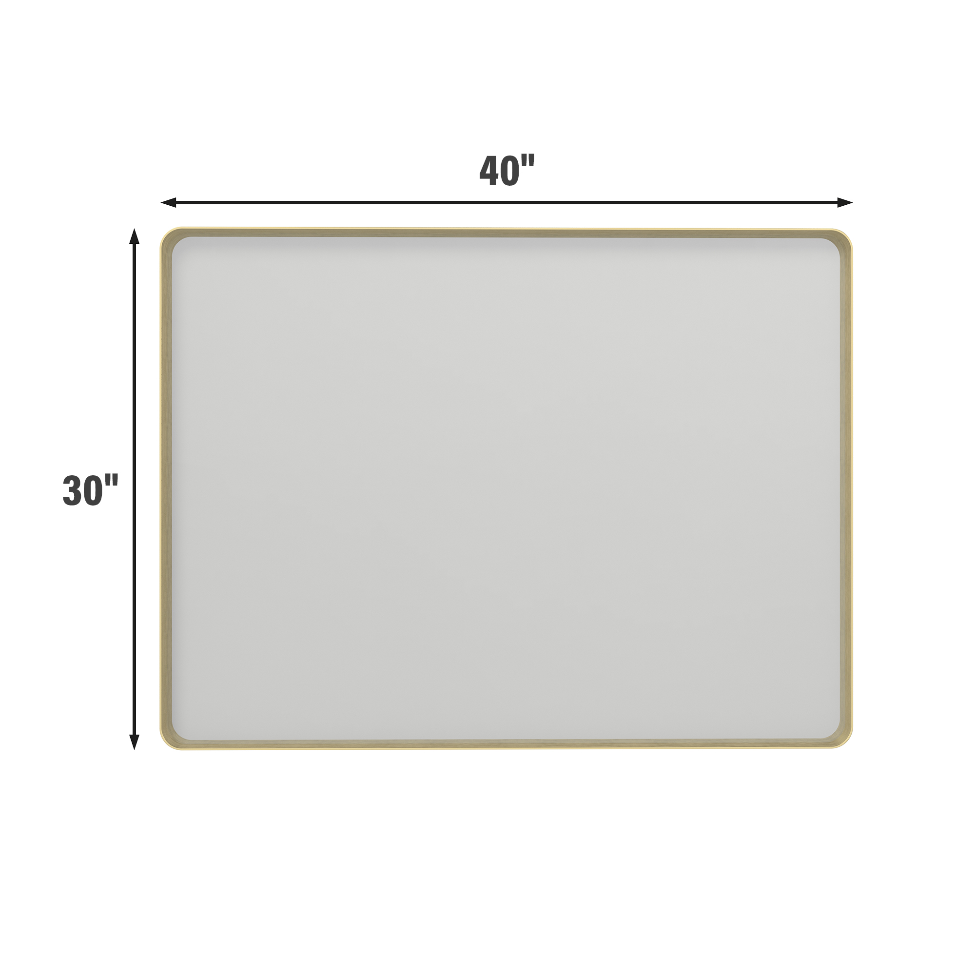 Tempered Glass Wall-Mounted Mirror with Gold Metal Frame