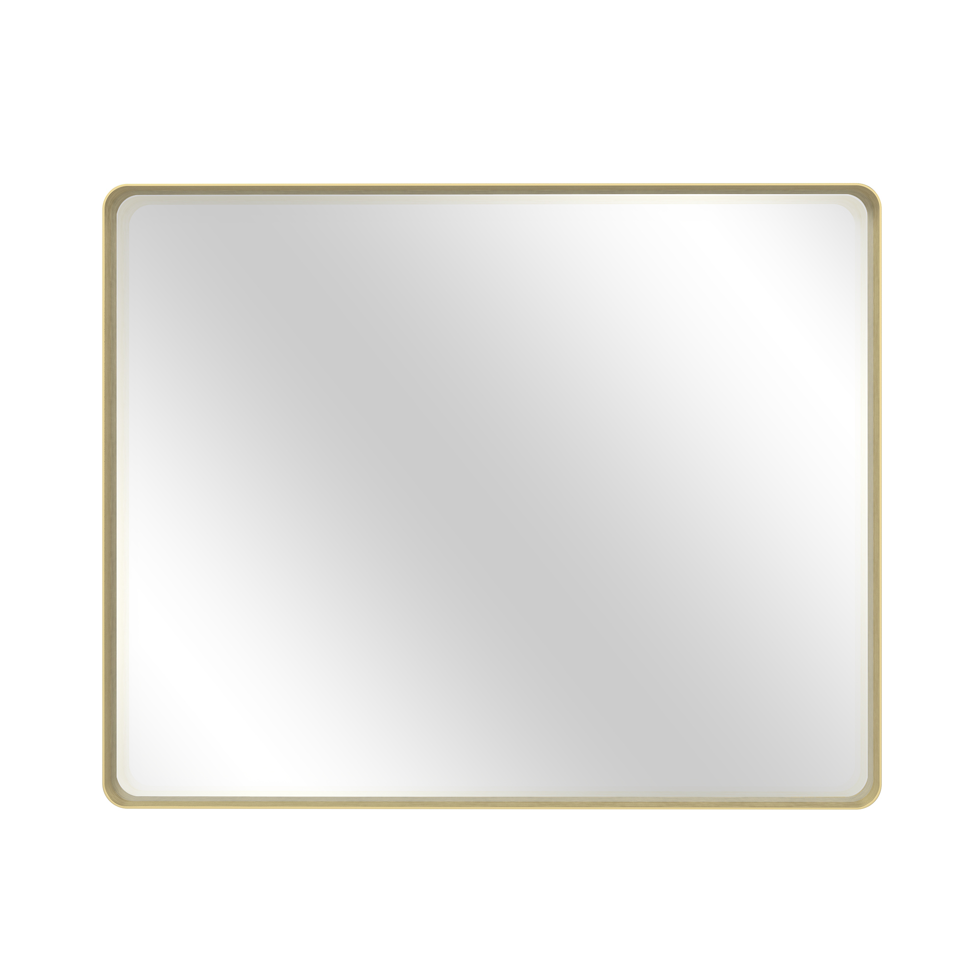 Tempered Glass Wall-Mounted Mirror with Gold Metal Frame