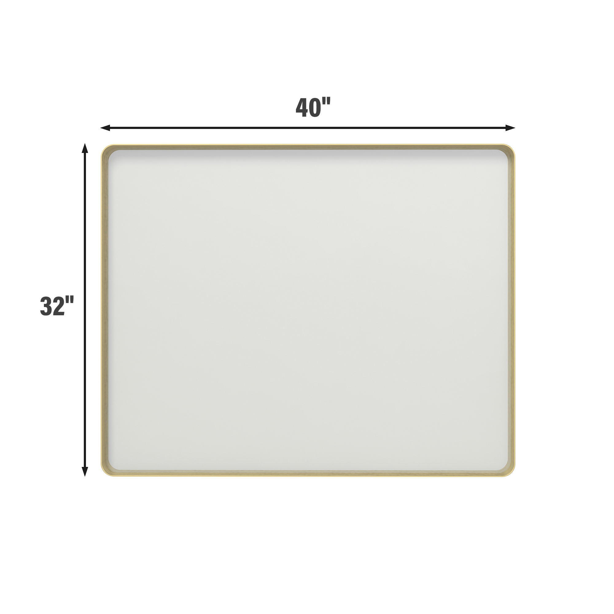 Tempered Glass Wall-Mounted Mirror with Gold Metal Frame