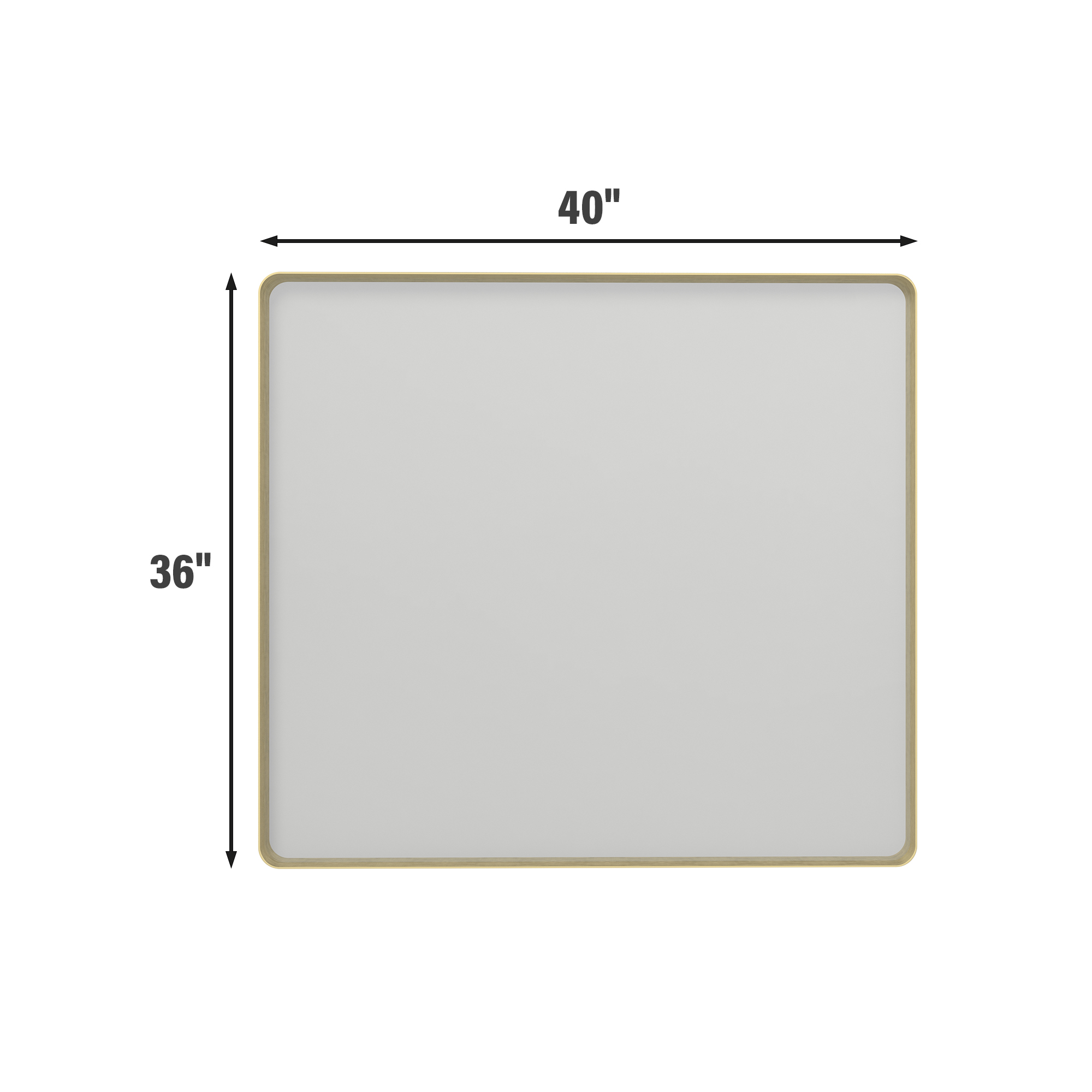 Tempered Glass Wall-Mounted Mirror with Gold Metal Frame