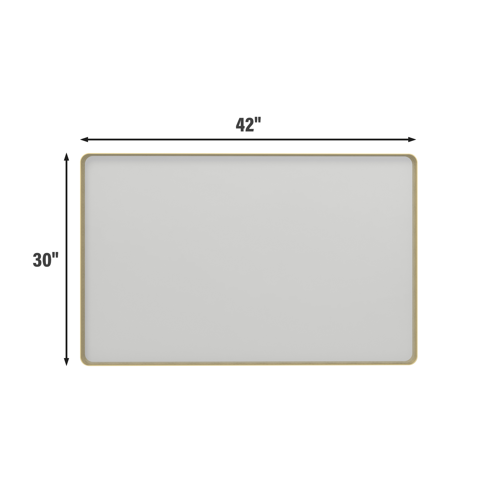 Tempered Glass Wall-Mounted Mirror with Gold Metal Frame