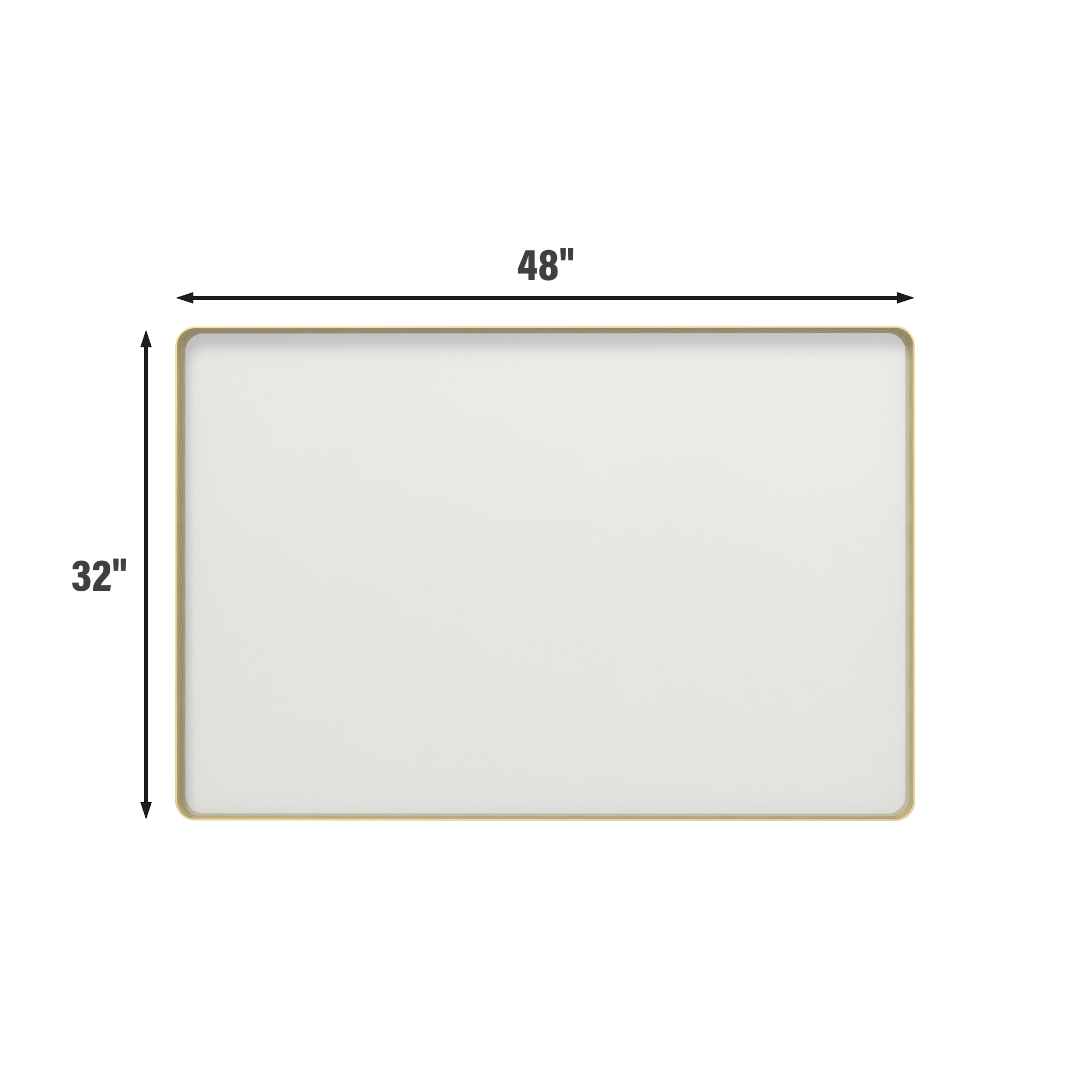 Tempered Glass Wall-Mounted Mirror with Gold Metal Frame