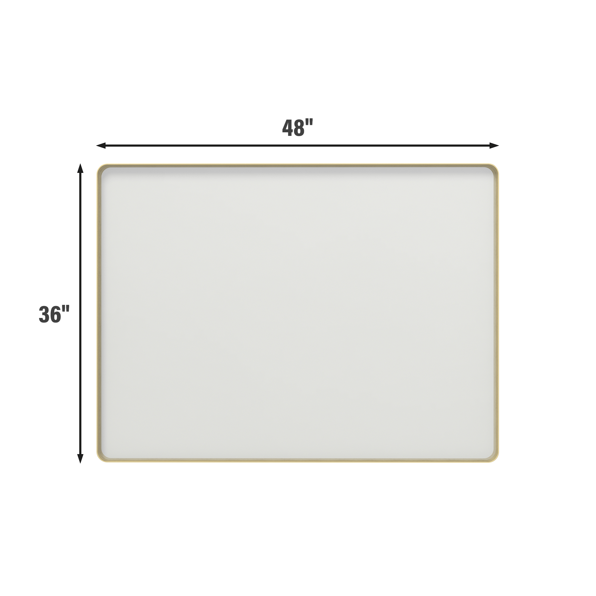 Tempered Glass Wall-Mounted Mirror with Gold Metal Frame