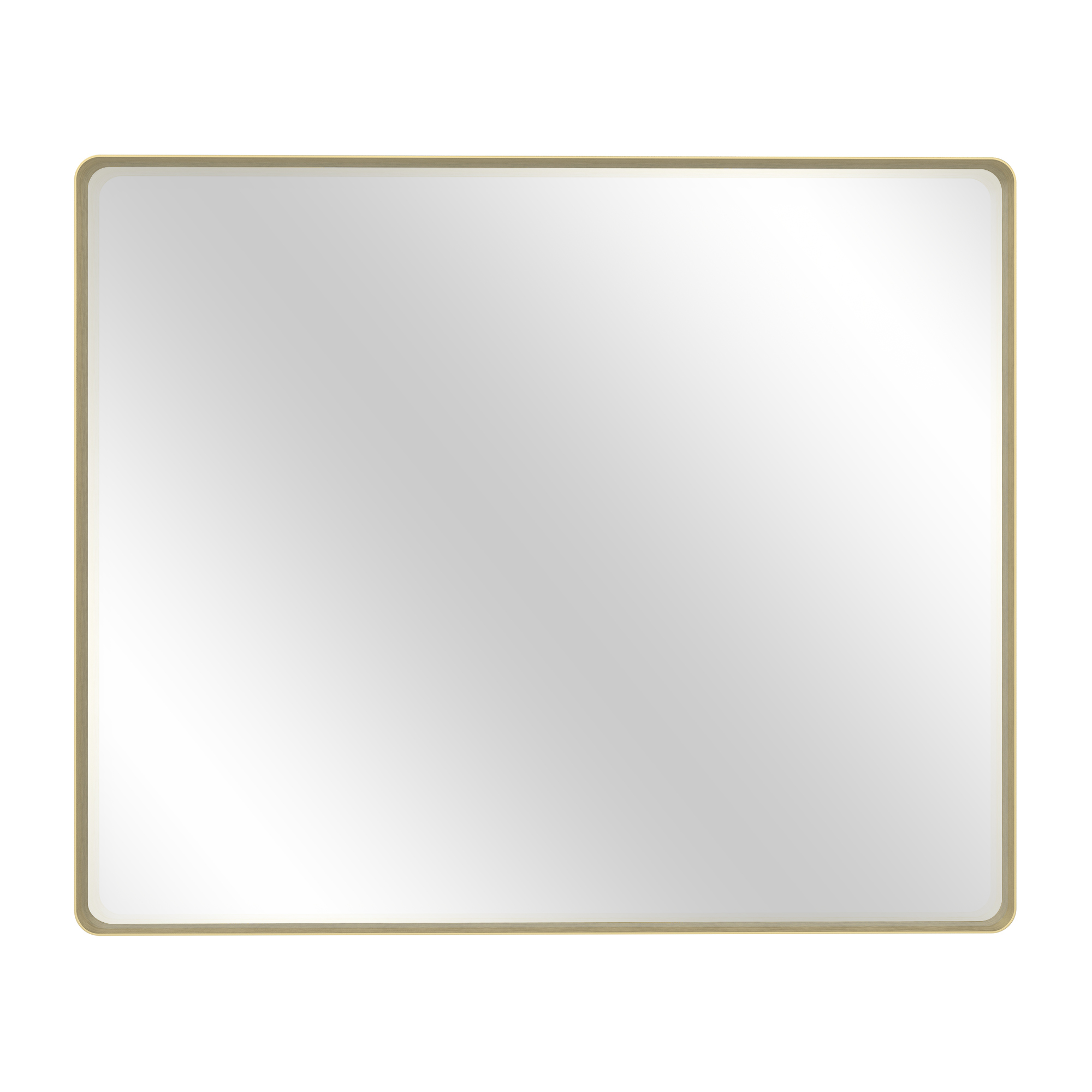 Tempered Glass Wall-Mounted Mirror with Gold Metal Frame