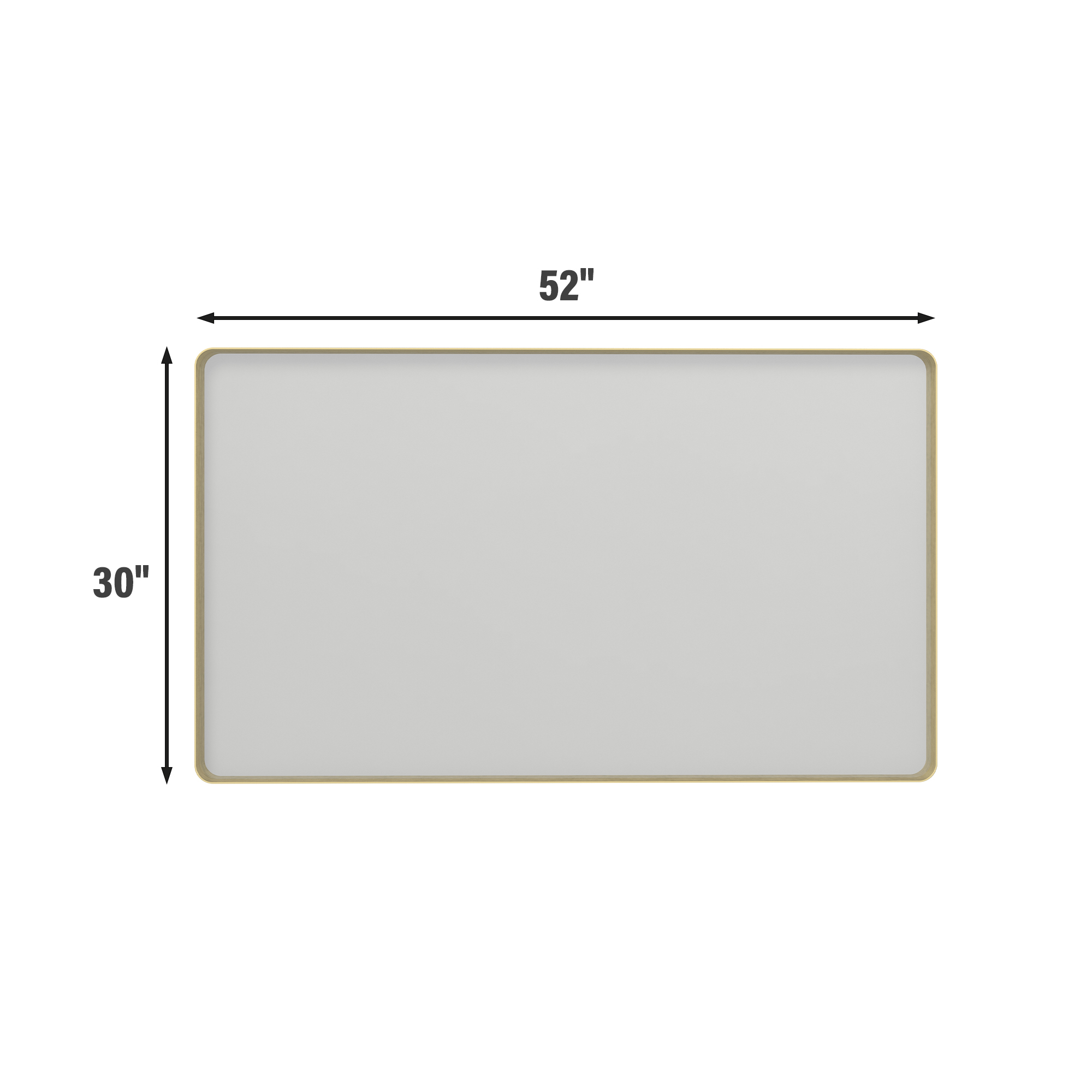 Tempered Glass Wall-Mounted Mirror with Gold Metal Frame