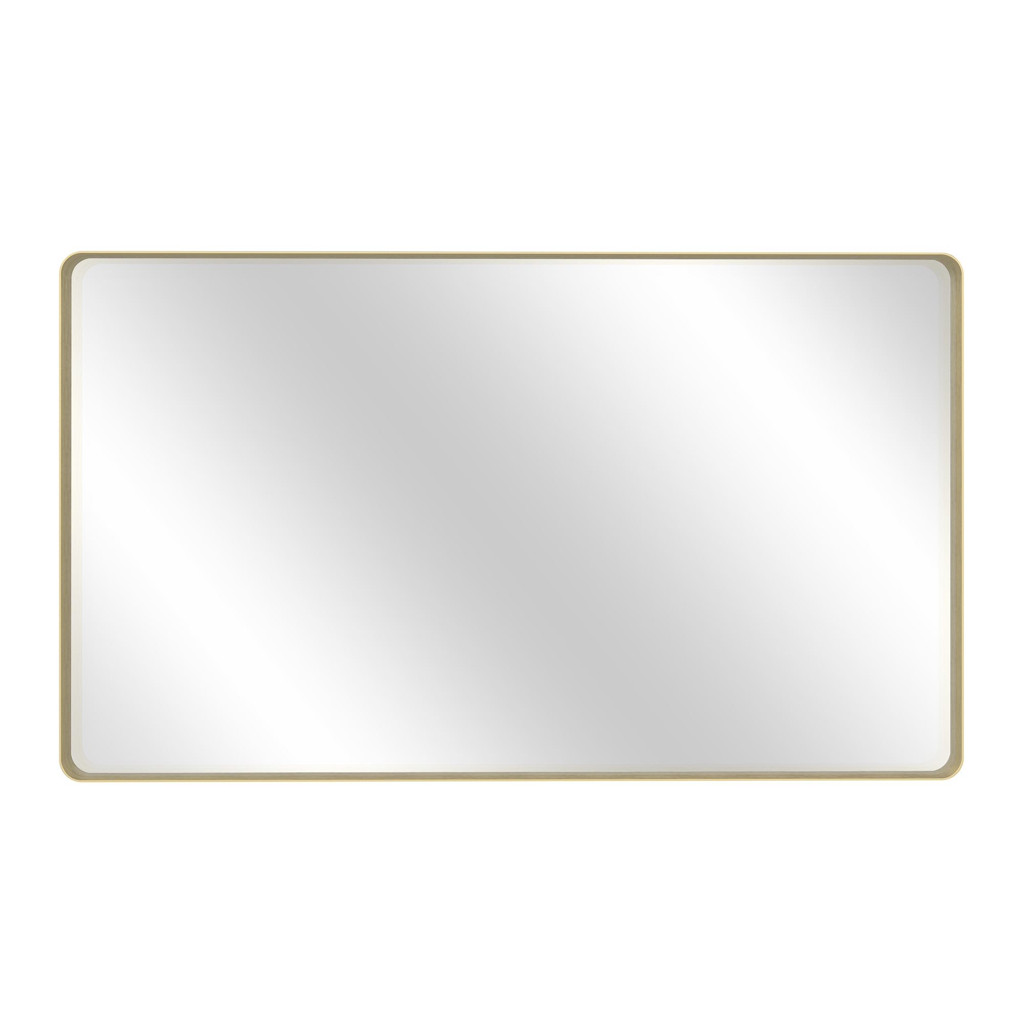 Tempered Glass Wall-Mounted Mirror with Gold Metal Frame