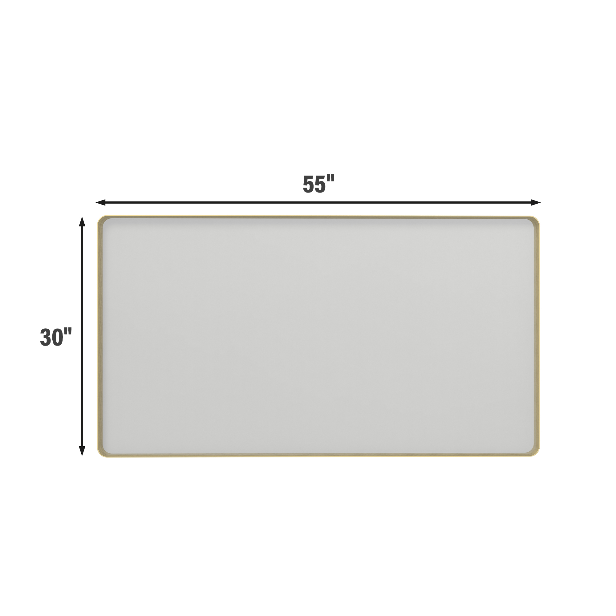 Tempered Glass Wall-Mounted Mirror with Gold Metal Frame
