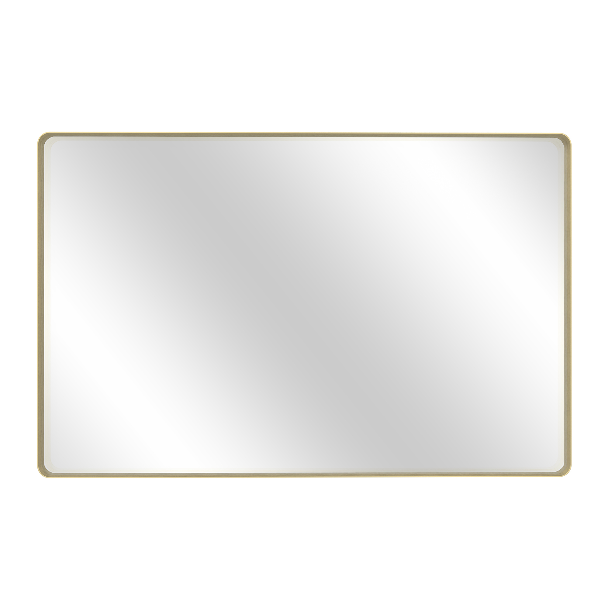 Tempered Glass Wall-Mounted Mirror with Gold Metal Frame