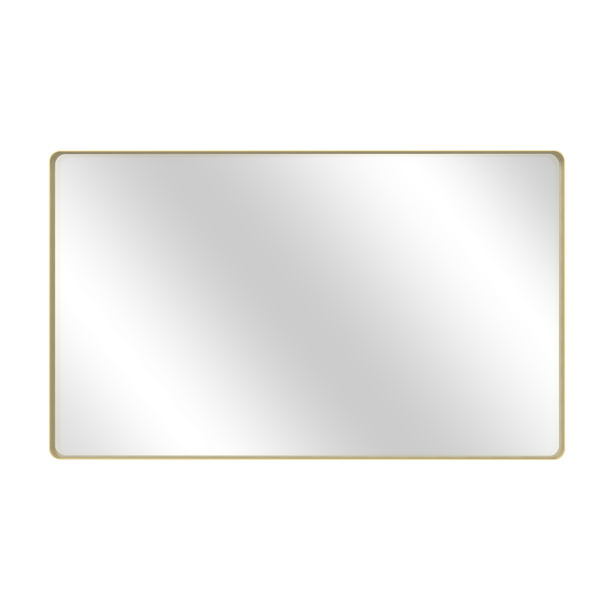 Tempered Glass Wall-Mounted Mirror with Gold Metal Frame