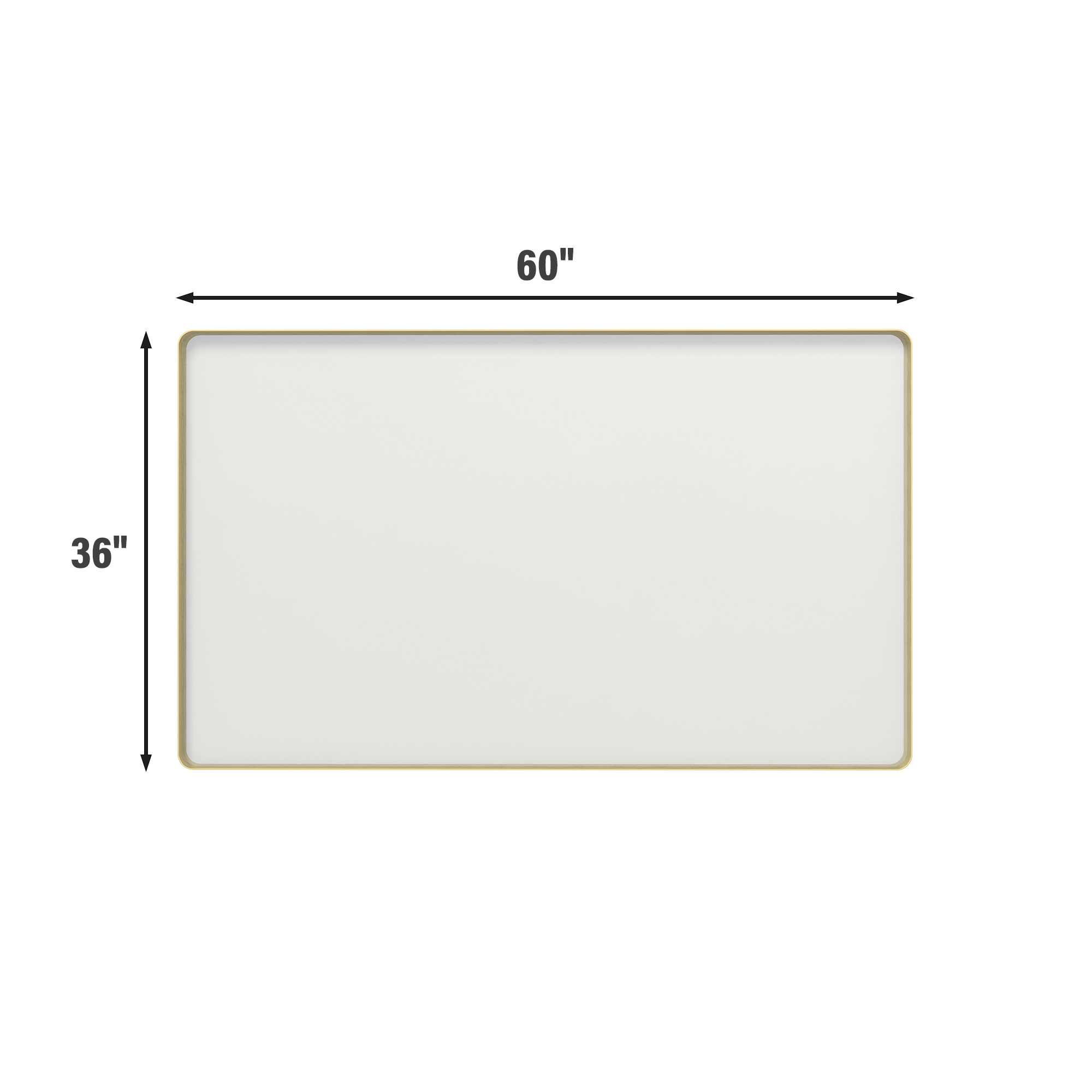 Tempered Glass Wall-Mounted Mirror with Gold Metal Frame