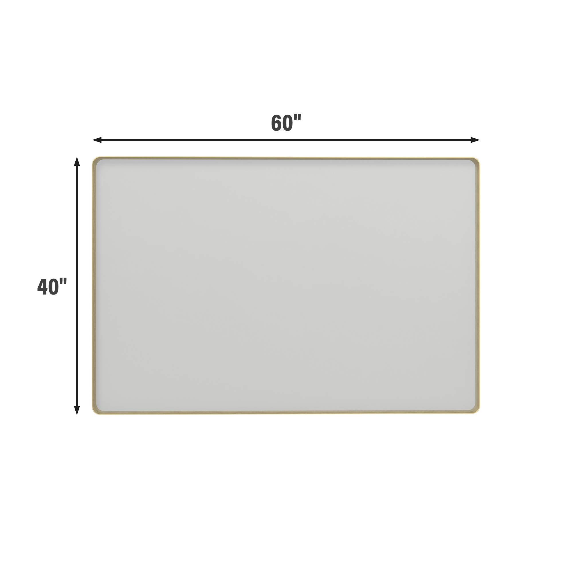 Tempered Glass Wall-Mounted Mirror with Gold Metal Frame