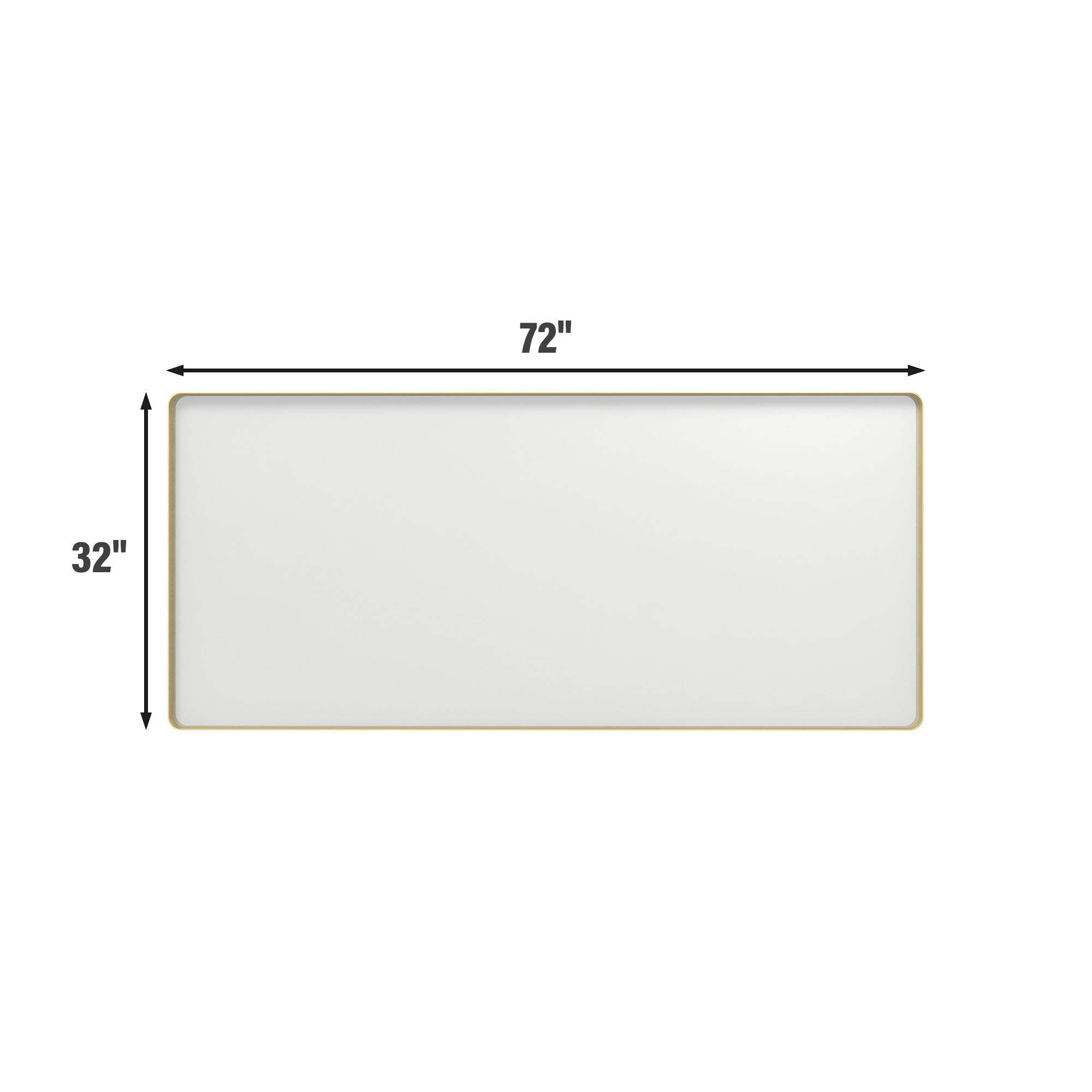 Tempered Glass Wall-Mounted Mirror with Gold Metal Frame