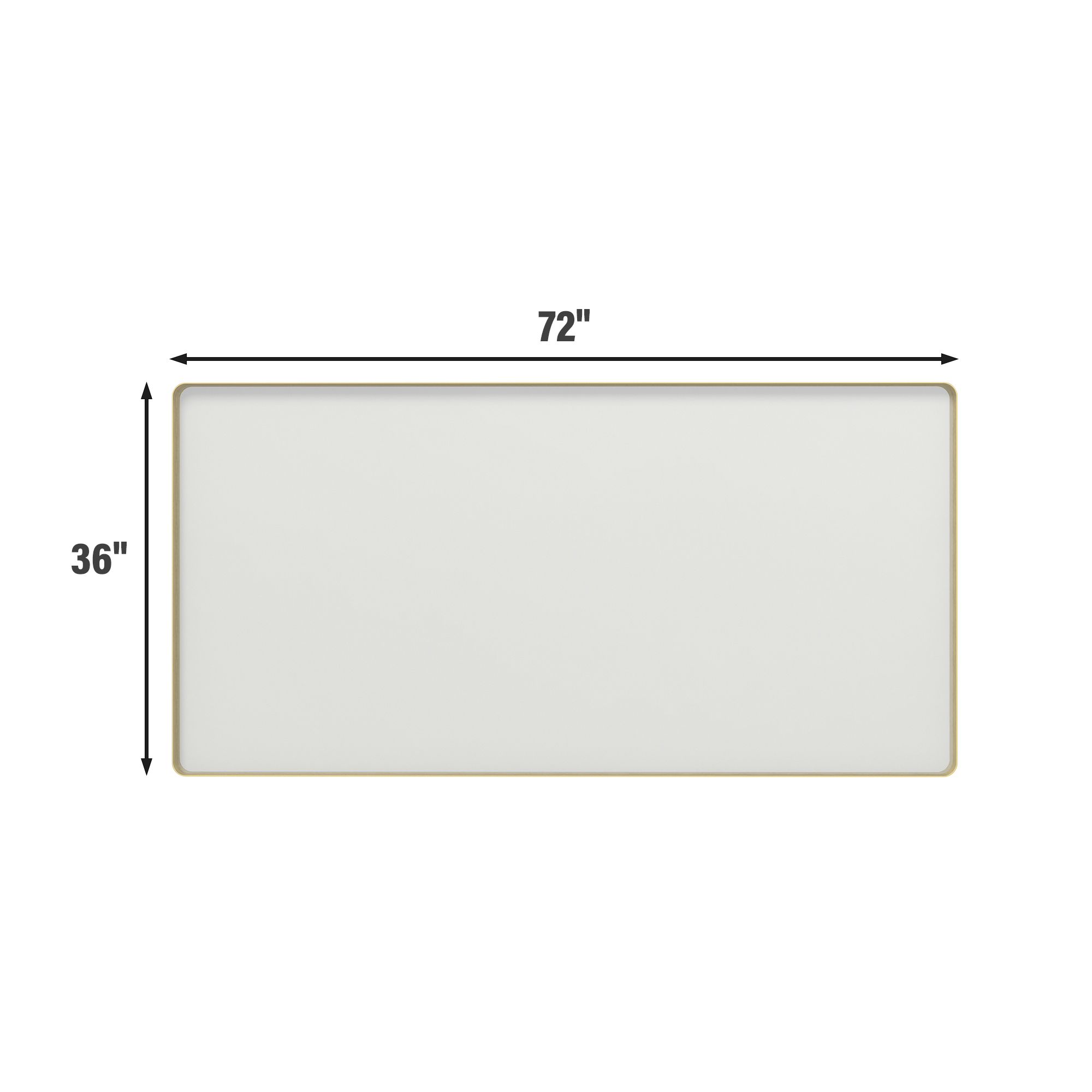Tempered Glass Wall-Mounted Mirror with Gold Metal Frame