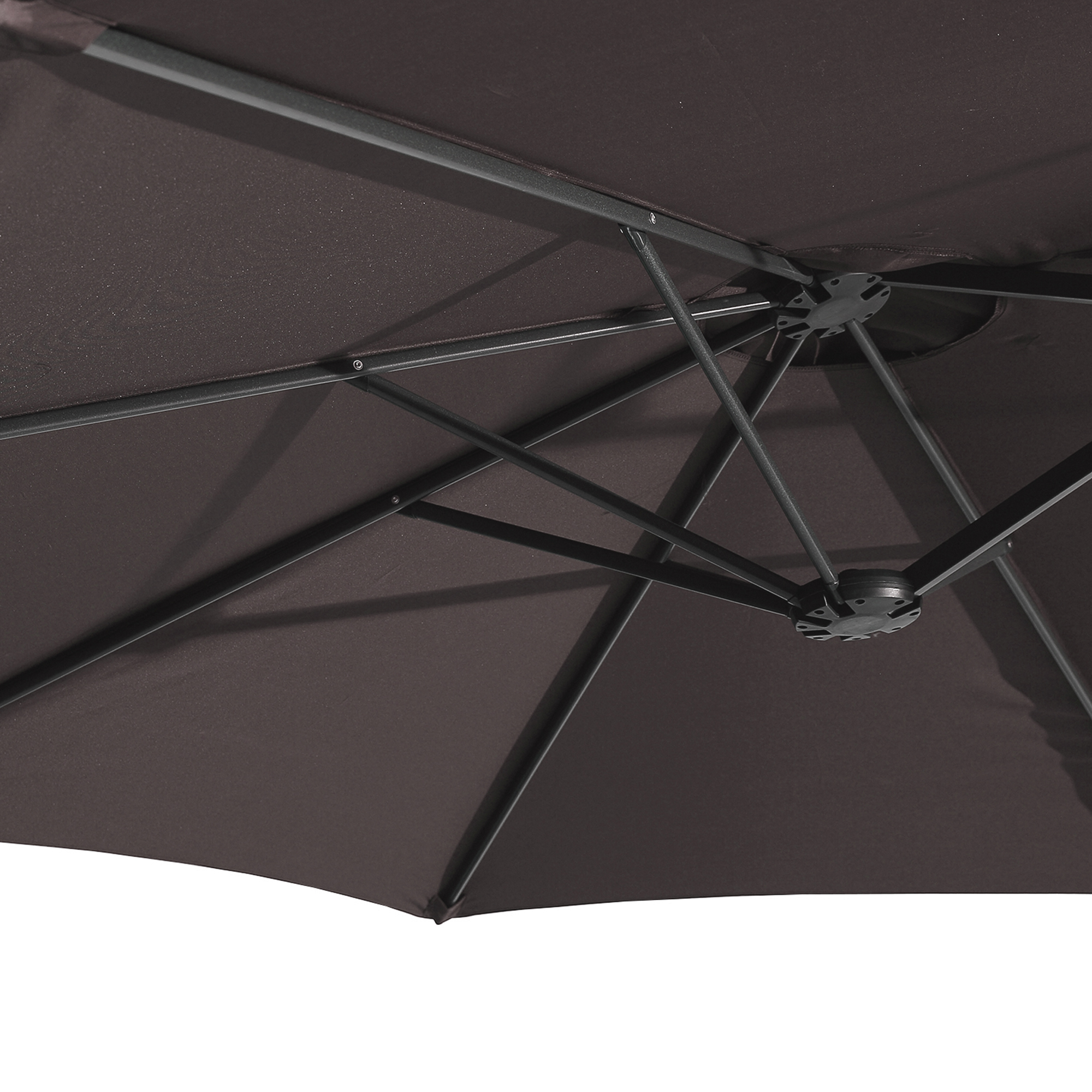 15ft Patio Steel Rectangular Double-Sided Market Umbrella With Base, Classic Design or Solar LED Lights Options,UV Sun Protection & Easy Crank for Deck Pool Patio.