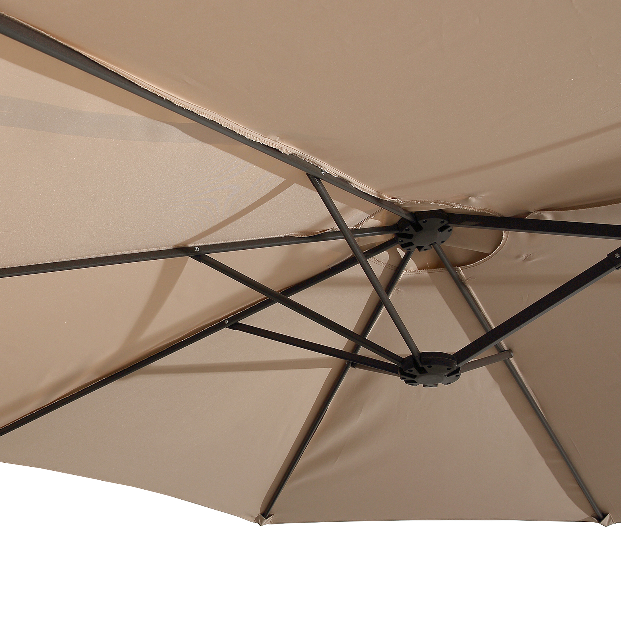 15ft Patio Steel Rectangular Double-Sided Market Umbrella With Base, Classic Design or Solar LED Lights Options,UV Sun Protection & Easy Crank for Deck Pool Patio.