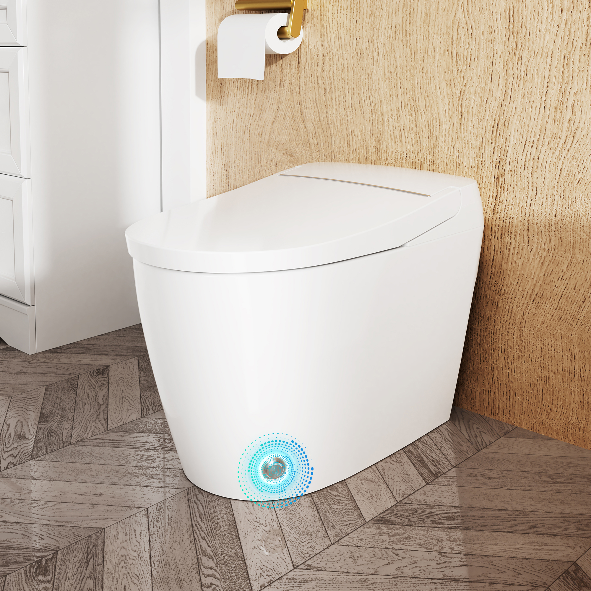 Antibacterial Ceramic Smart Bidet Toilet with Heated Seat & Built-In Deodorizer