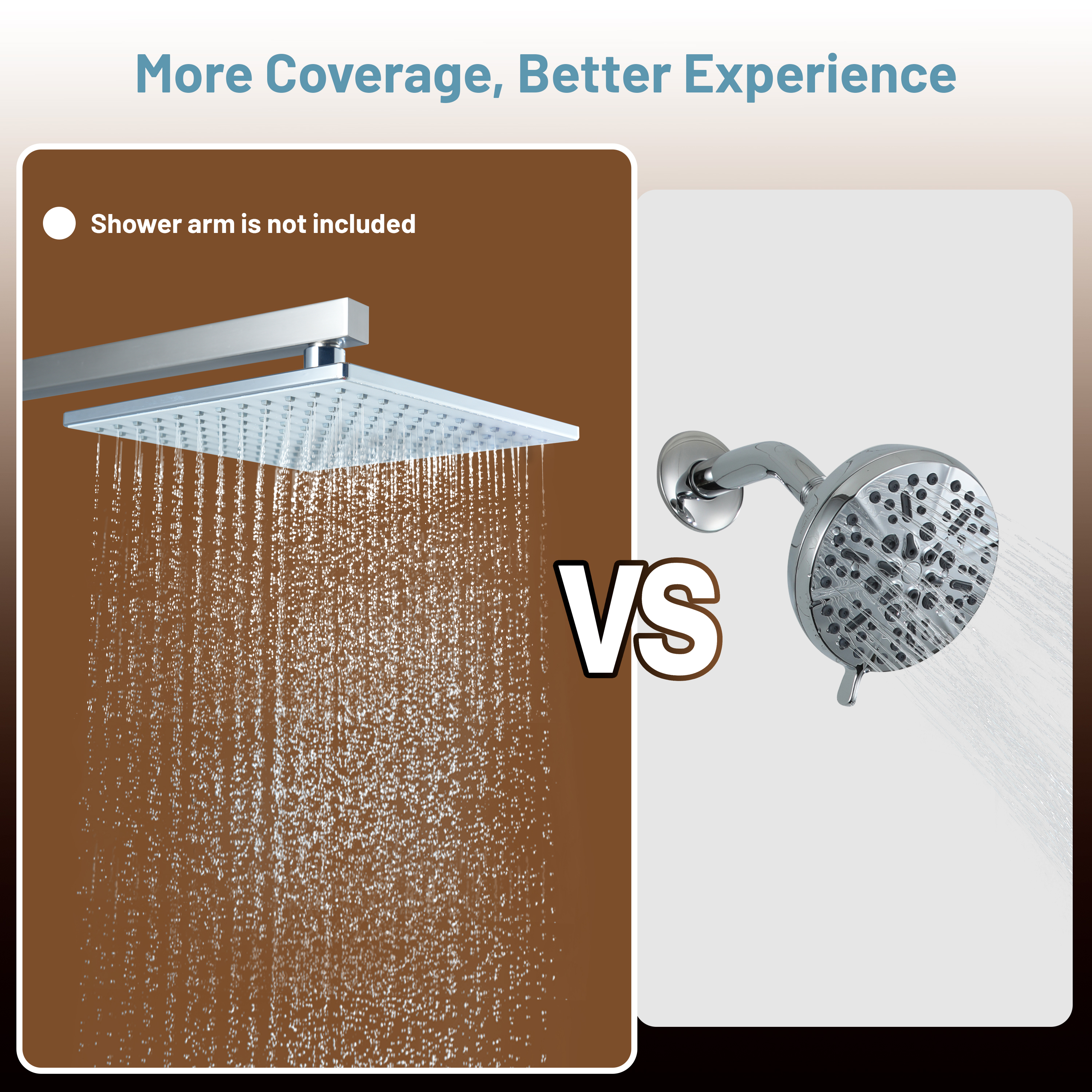 9-inch High Pressure Rainfall Shower Head ABS Square Showerhead