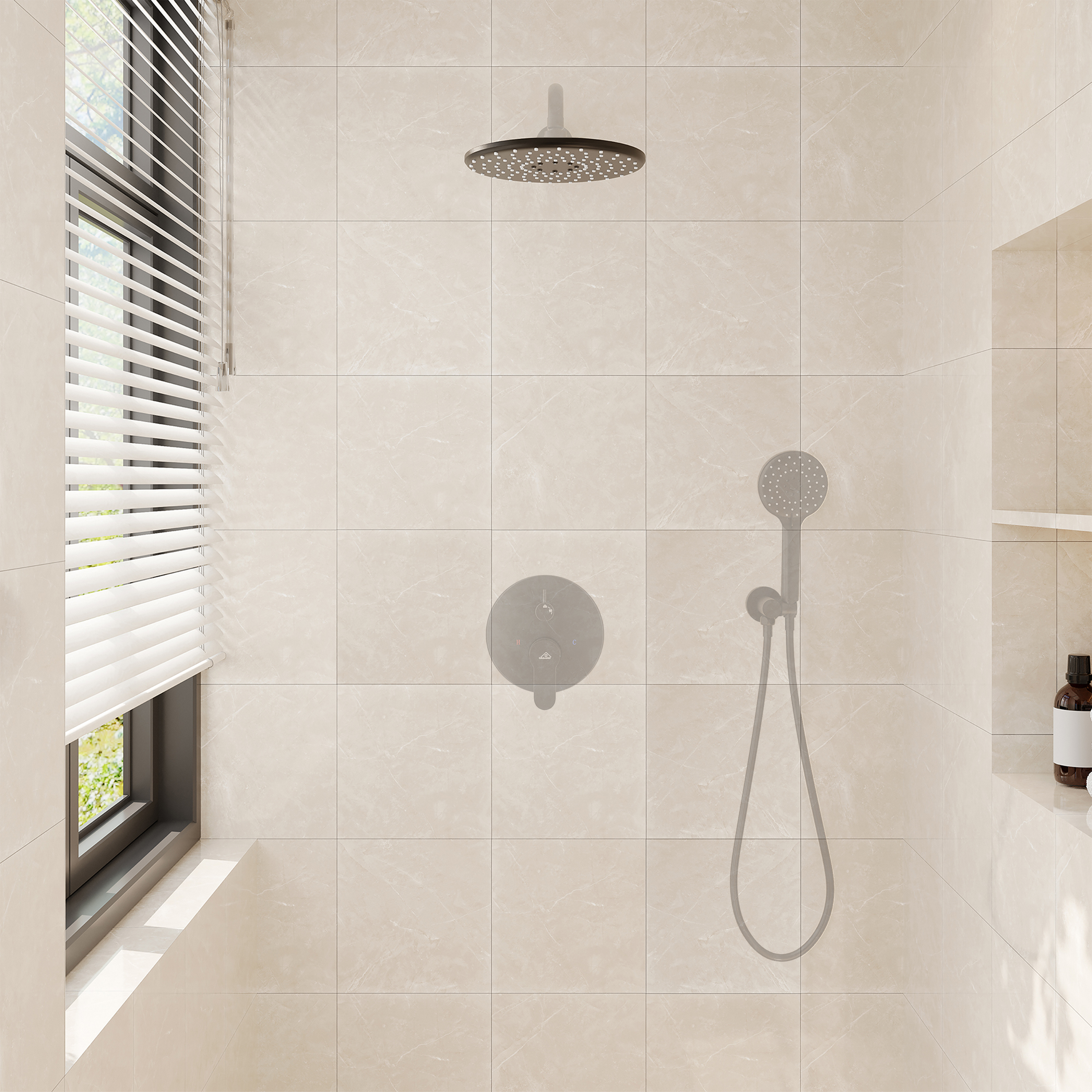 10-Inch Round High Pressure ABS Shower Head Rainfall Showerhead