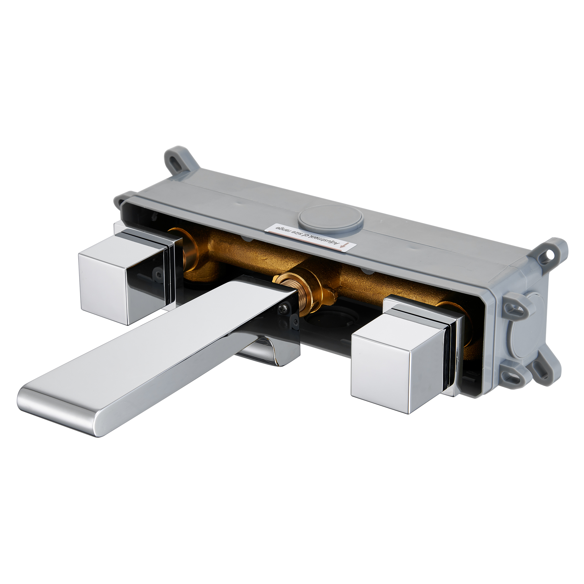 Wall-Mounted Waterfall Bathroom Basin Faucet in Brushed Rose Gold/Chrome